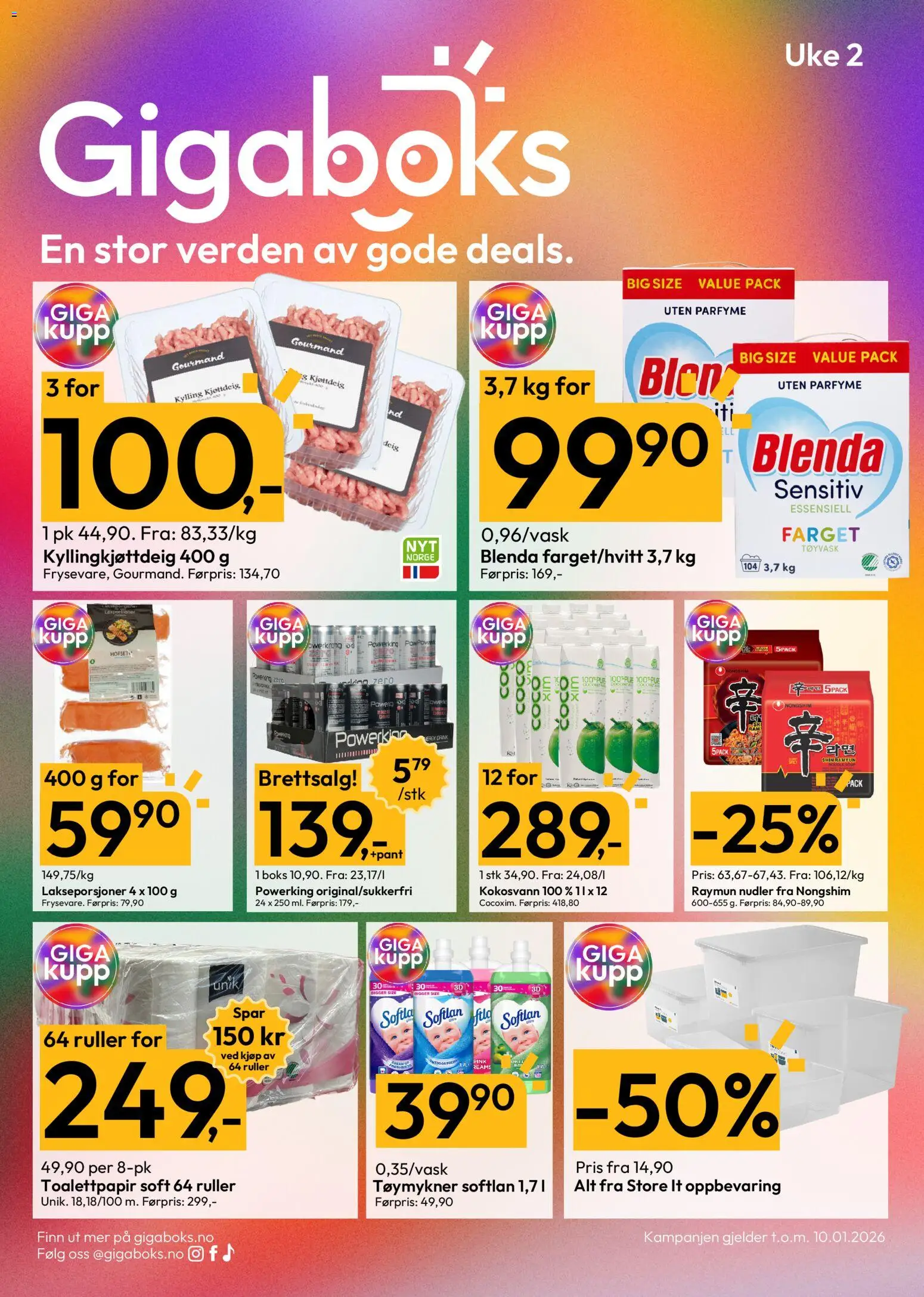 {H1} | Side: 1 | Produkter: Glove, Toalettpapir, Kylling, Parfyme