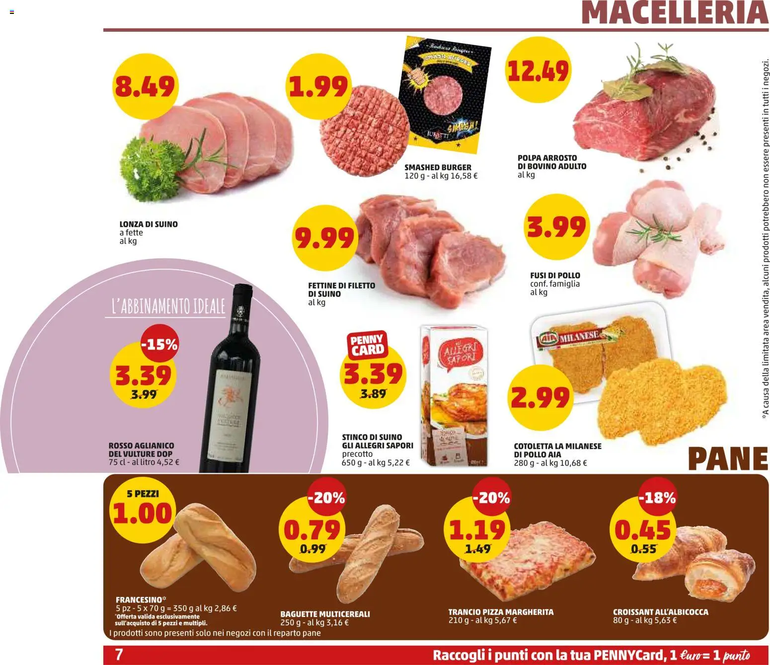 Volantino PENNY del 06.11.2025 | Pagina: 7 | Prodotti: Bovino, Pizza, Suino, Croissant