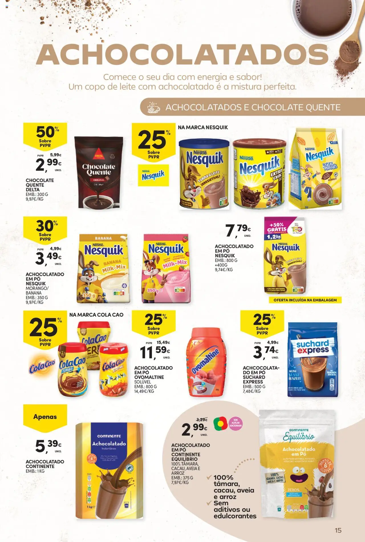 Continente - Bebidas Quentes │ válido de 14.10.2025 | Página: 15 | Produtos: Ferro, Nestlé, Chocolate, Arroz