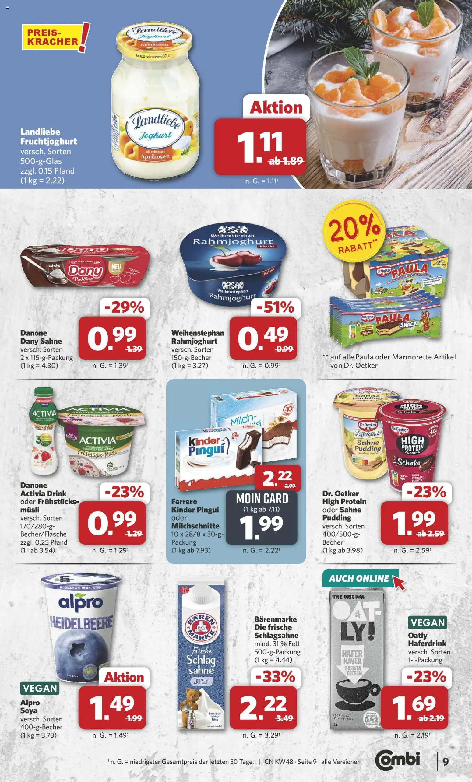Combi - Black Friday – gültig ab 24.11.2025 | Seite: 9 | Produkte: Musli, Fruchtjoghurt, Pudding, Sahne