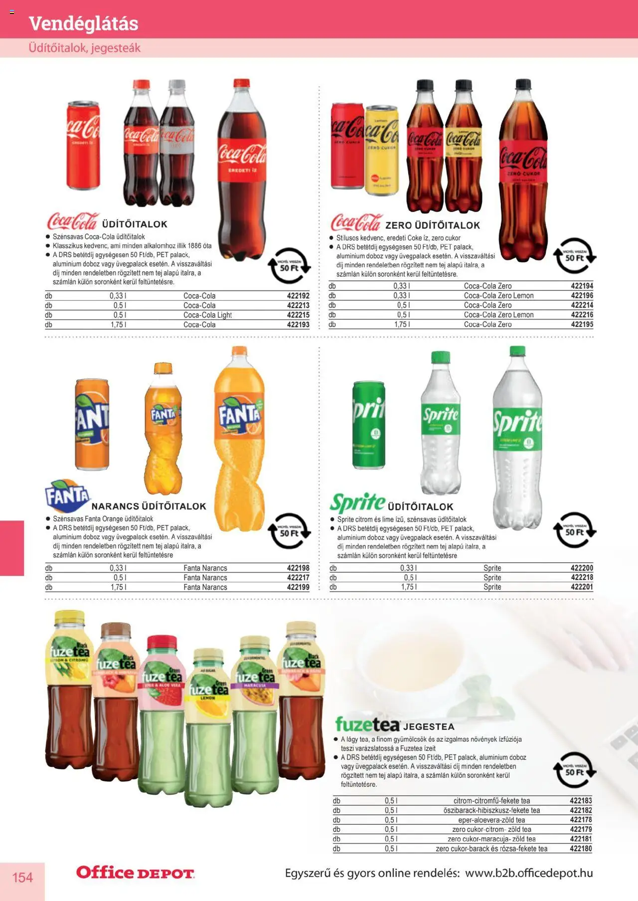 Office Depot akciós ujság - amely érvényes a következő dátumtól: 10.04.2025 | Oldal: 154 | Termékek: Lime, Tej, Narancs, Tea