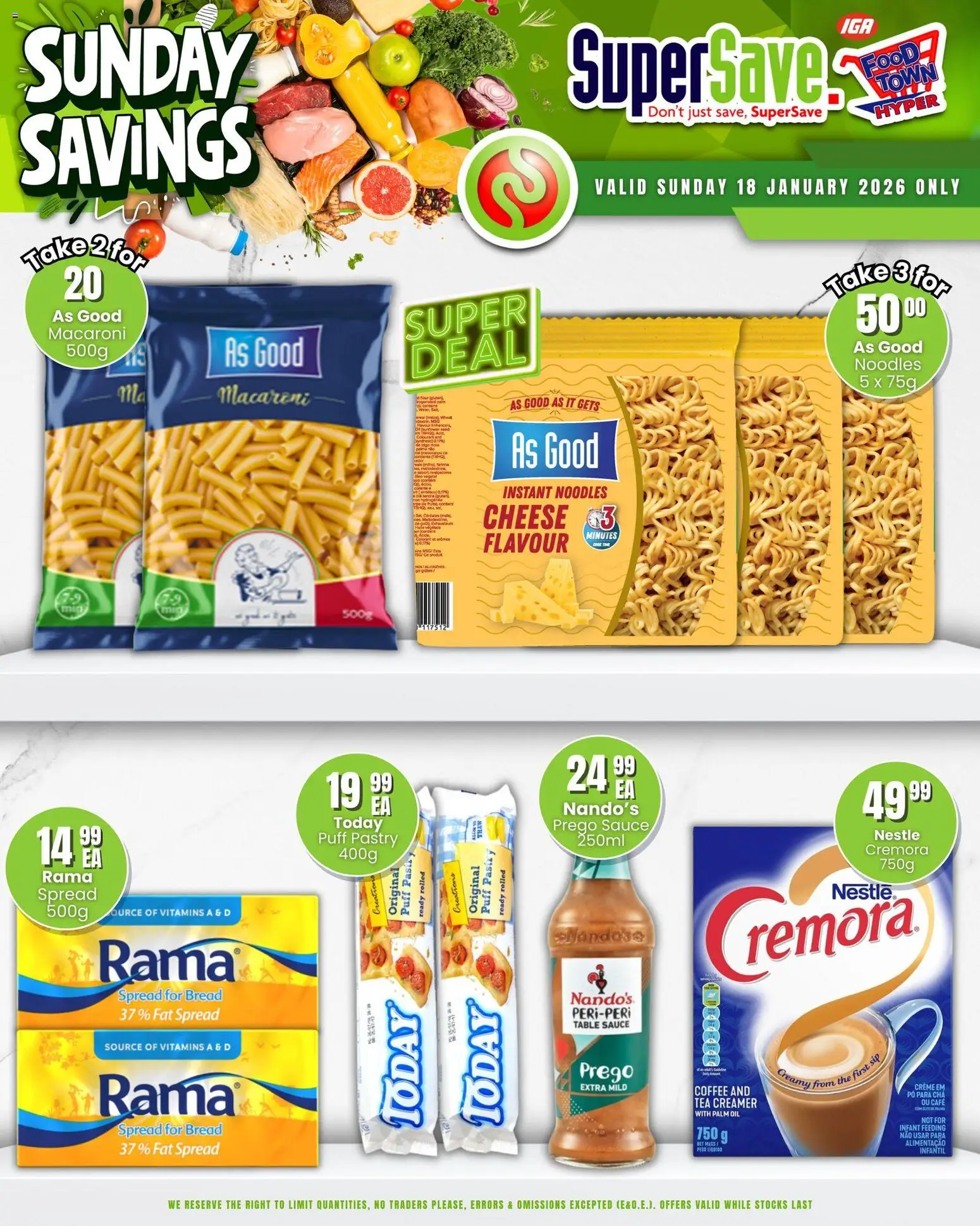 New Super Save catalogue – valid from 18.01.2026 | Page: 4 | Products: Vitamins, Oil, Tea, Fat spread