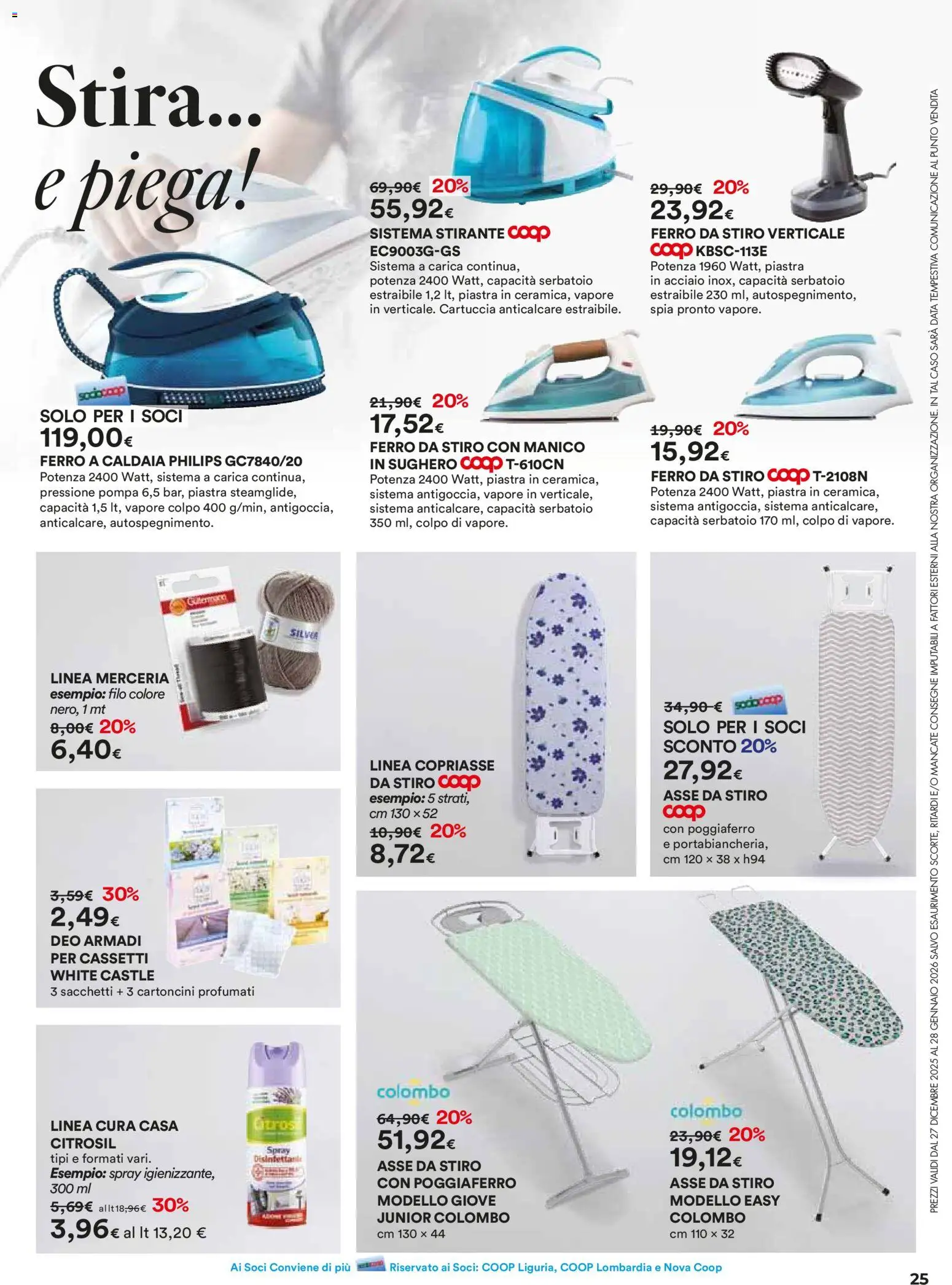 Volantino Ipercoop del 27.12.2025 | Pagina: 25 | Prodotti: Caldaia, Anticalcare, Data, Ferro da stiro