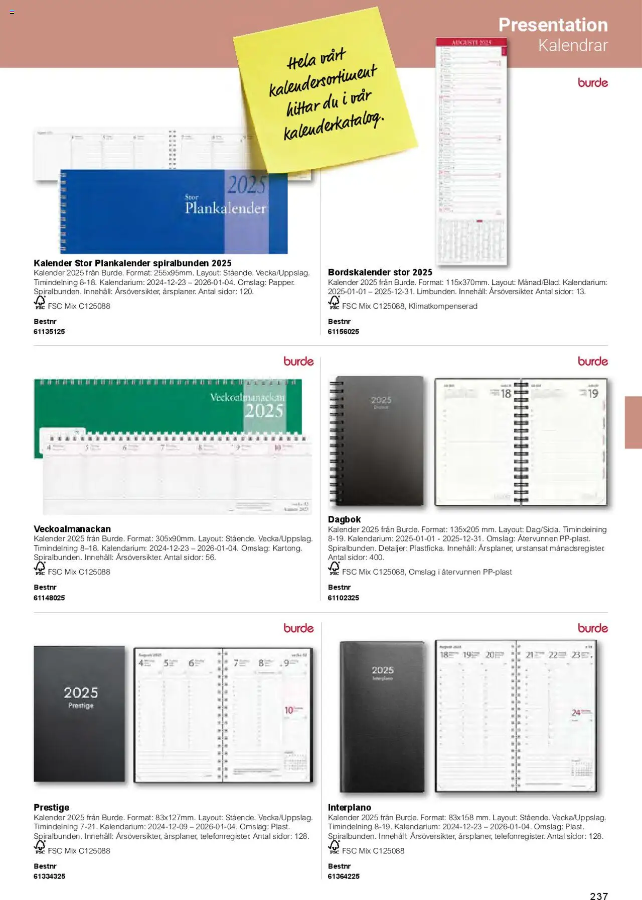 Office Depot reklamblad aktuell från 01.02.2025 | Sida: 239 | Produkter: Kalender