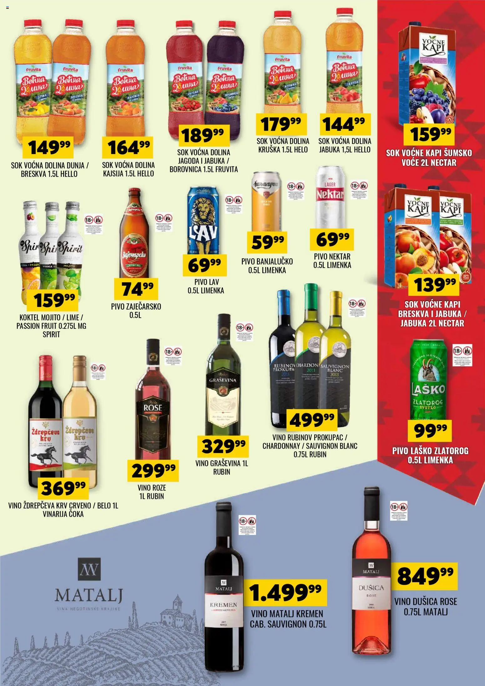 Tekijanka katalog - važi od 08.04.2026 | Strana: 11 | Proizvode: Borovnica, Graševina, Pivo, Breskva