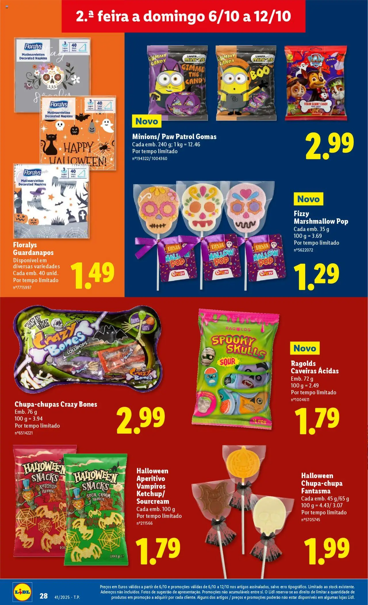Lidl folheto │ válido de 06.10.2025 | Página: 28 | Produtos: Guardanapos, Gomas, Ketchup
