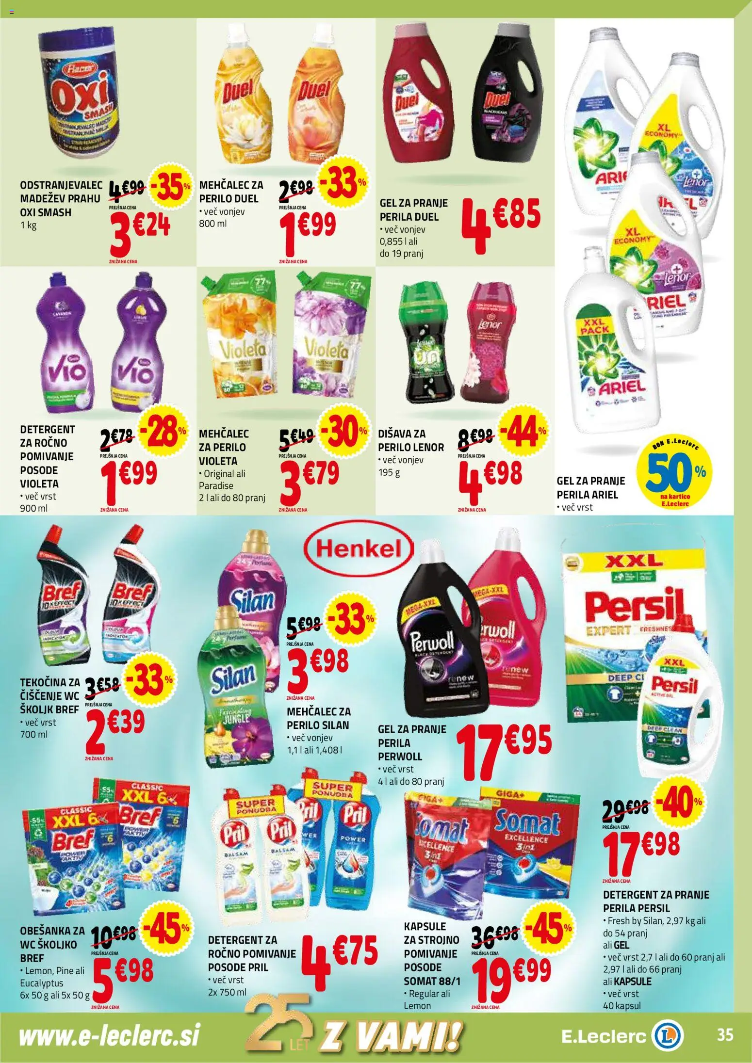 Novi E.leclerc katalog ponudbe – veljaven od 26.11.2025 | Stran: 35 | Izdelki: Mehčalec, Disava, Detergent