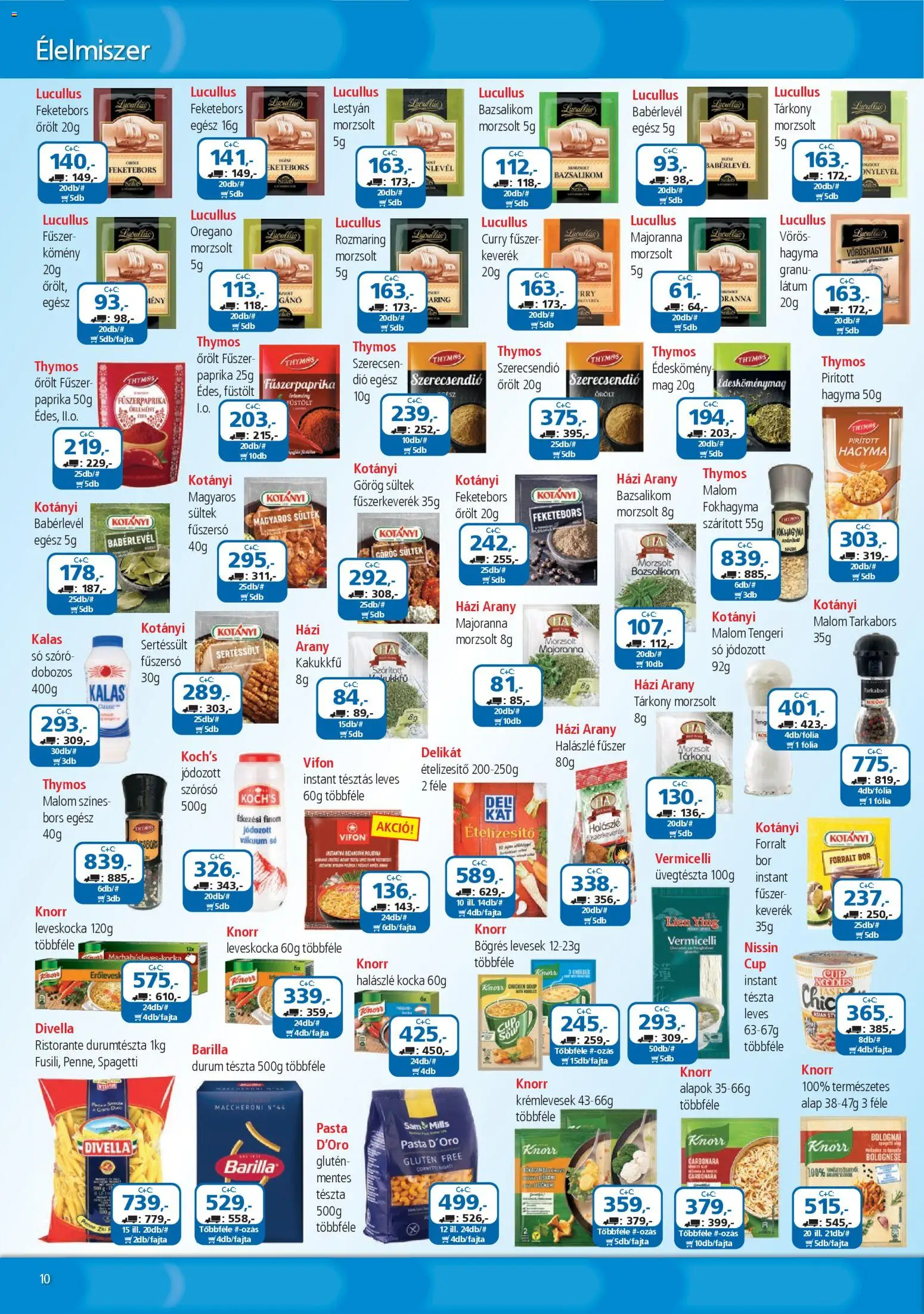 ÁRKLUB akciós ujság - amely érvényes a következő dátumtól: 01.11.2025 | Oldal: 10 | Termékek: Spagetti, Oregánó, Dió, Babérlevél