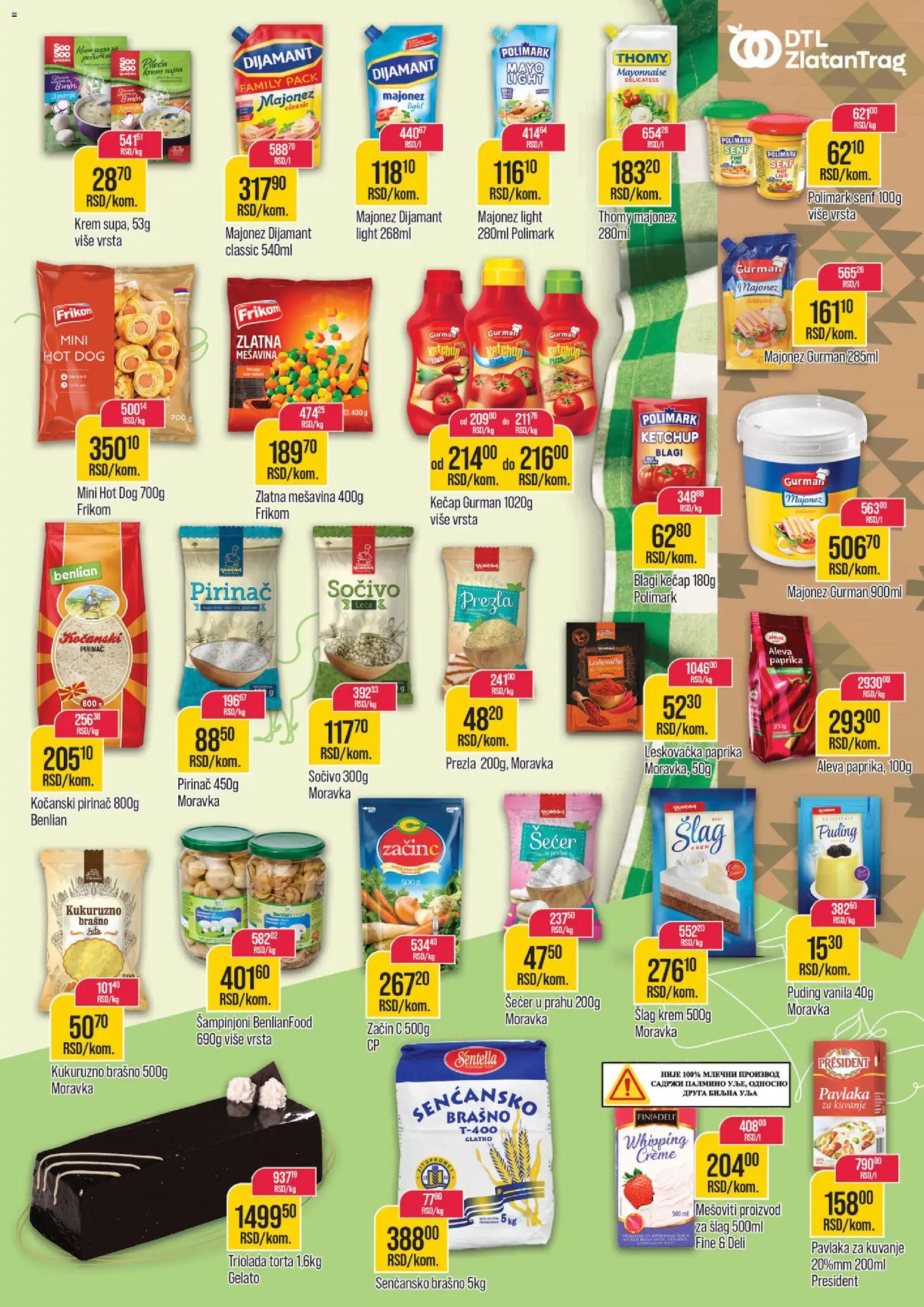 Zlatan Trag katalog - važi od 17.12.2025 | Strana: 7 | Proizvode: Šećer, Šampinjoni, Hot dog, Pavlaka