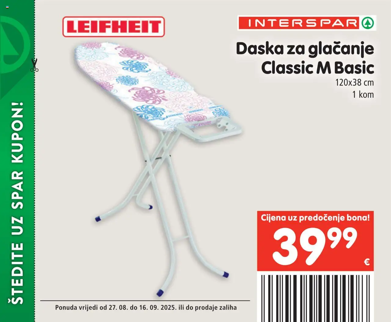 Interspar katalog | vrijedi od 27.08.2025 | Stranica: 77 | Proizvodi: Daska za glačanje