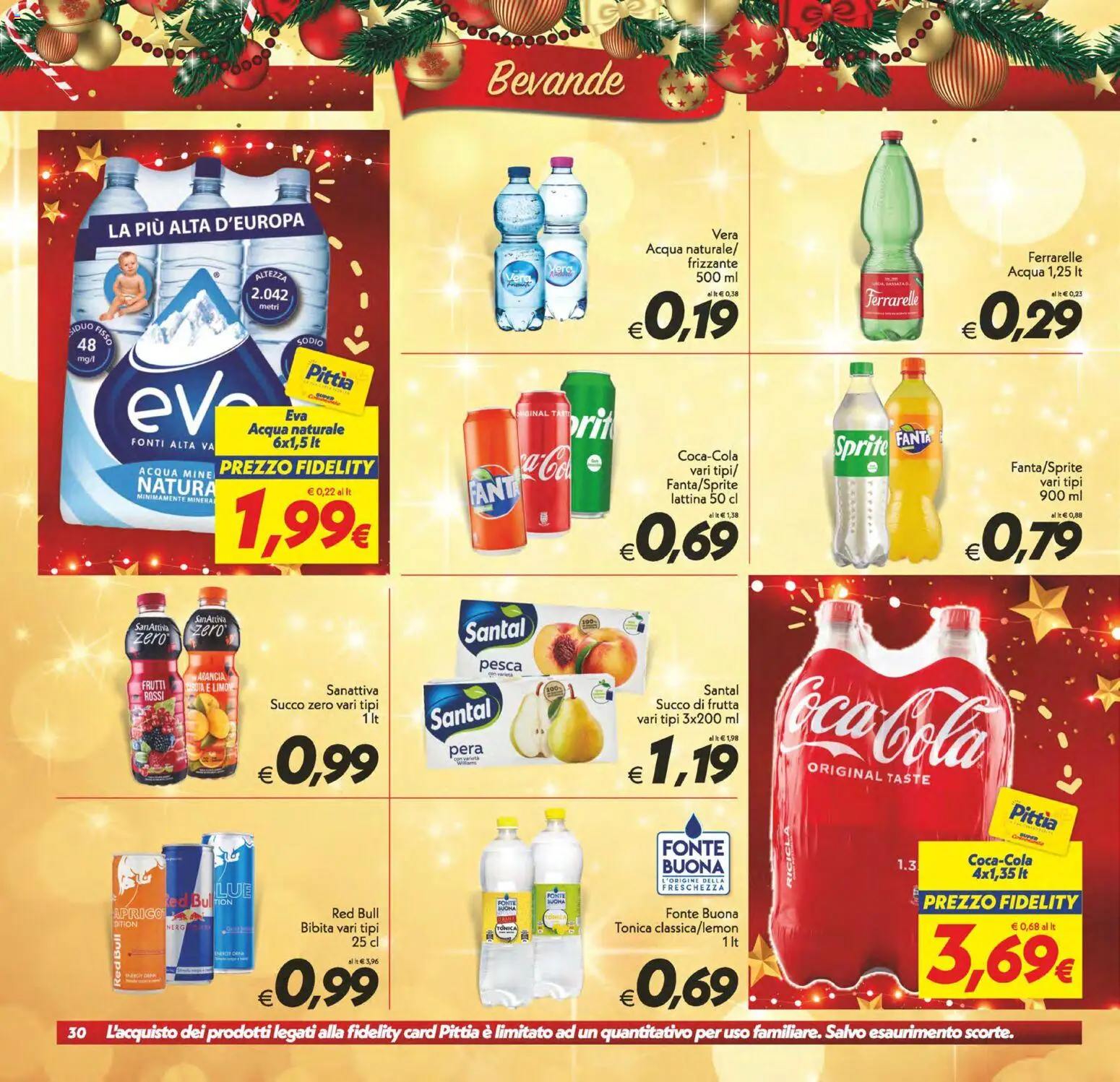 Volantino SuperConveniente del 16.12.2025 | Pagina: 30 | Prodotti: Acqua, Acqua naturale, Bibita, Succo di frutta