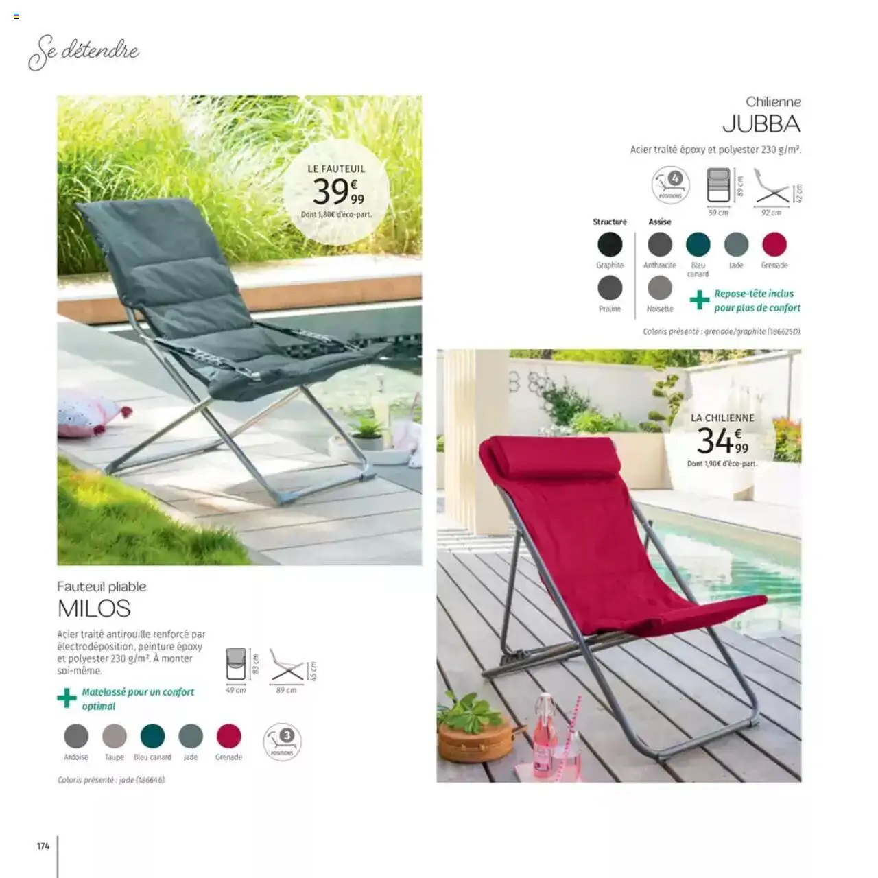  | Page: 174 | Produits: Noisette, Fauteuil, Chilienne