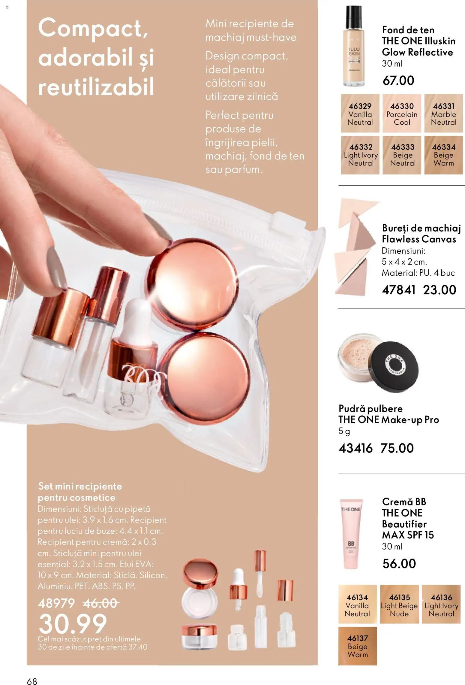 Noul catalog Oriflame – valabil de la 21.01.2026 | Pagină: 68 | Produse: Pudră, Recipiente, Luciu de buze, Ulei