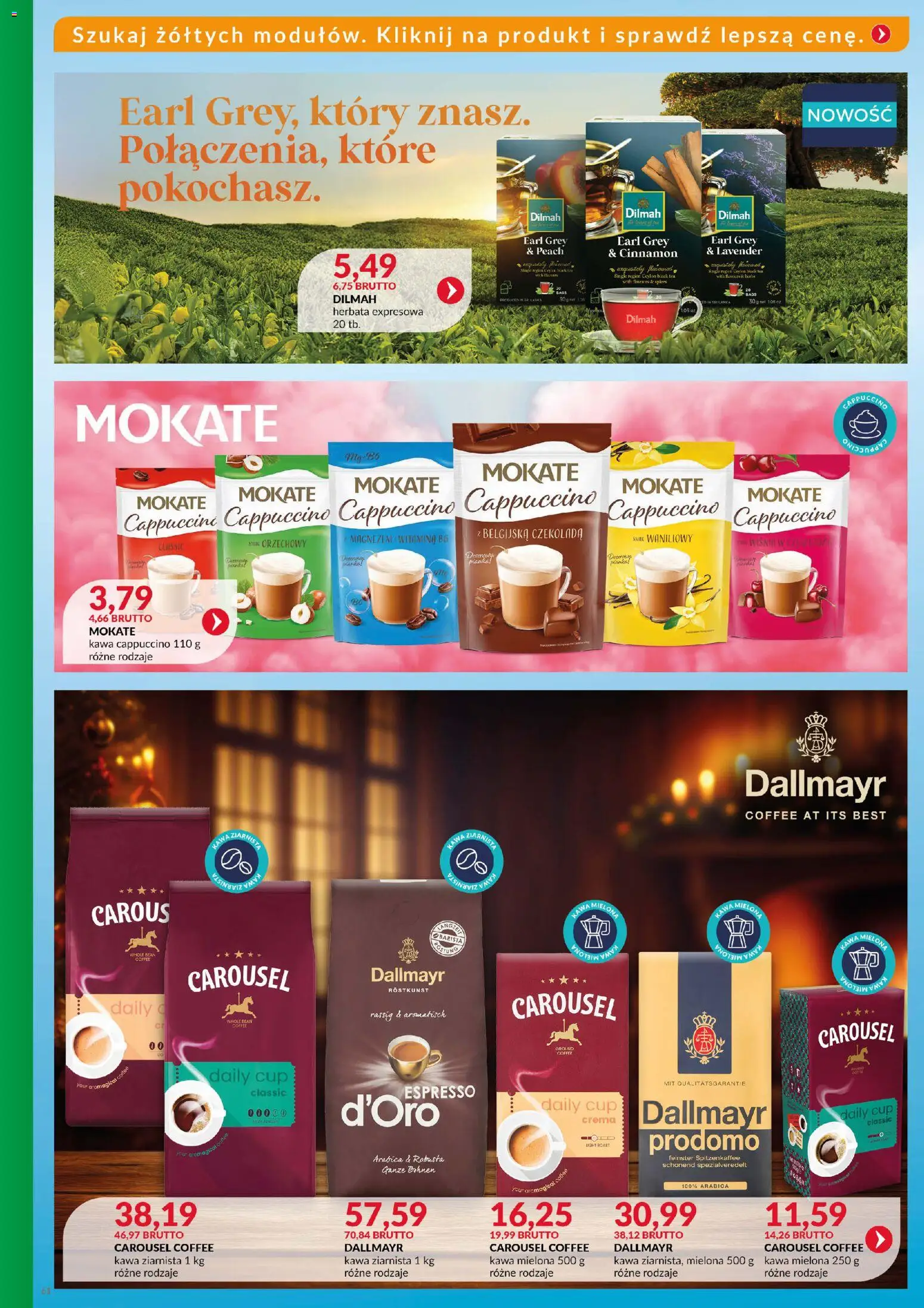 Eurocash Gazetka - Katalog Artykułów Spożywczych od 16.11.2025 | Strona: 60 | Produkty: Cappuccino, Kawa, Czekolada, Herbata