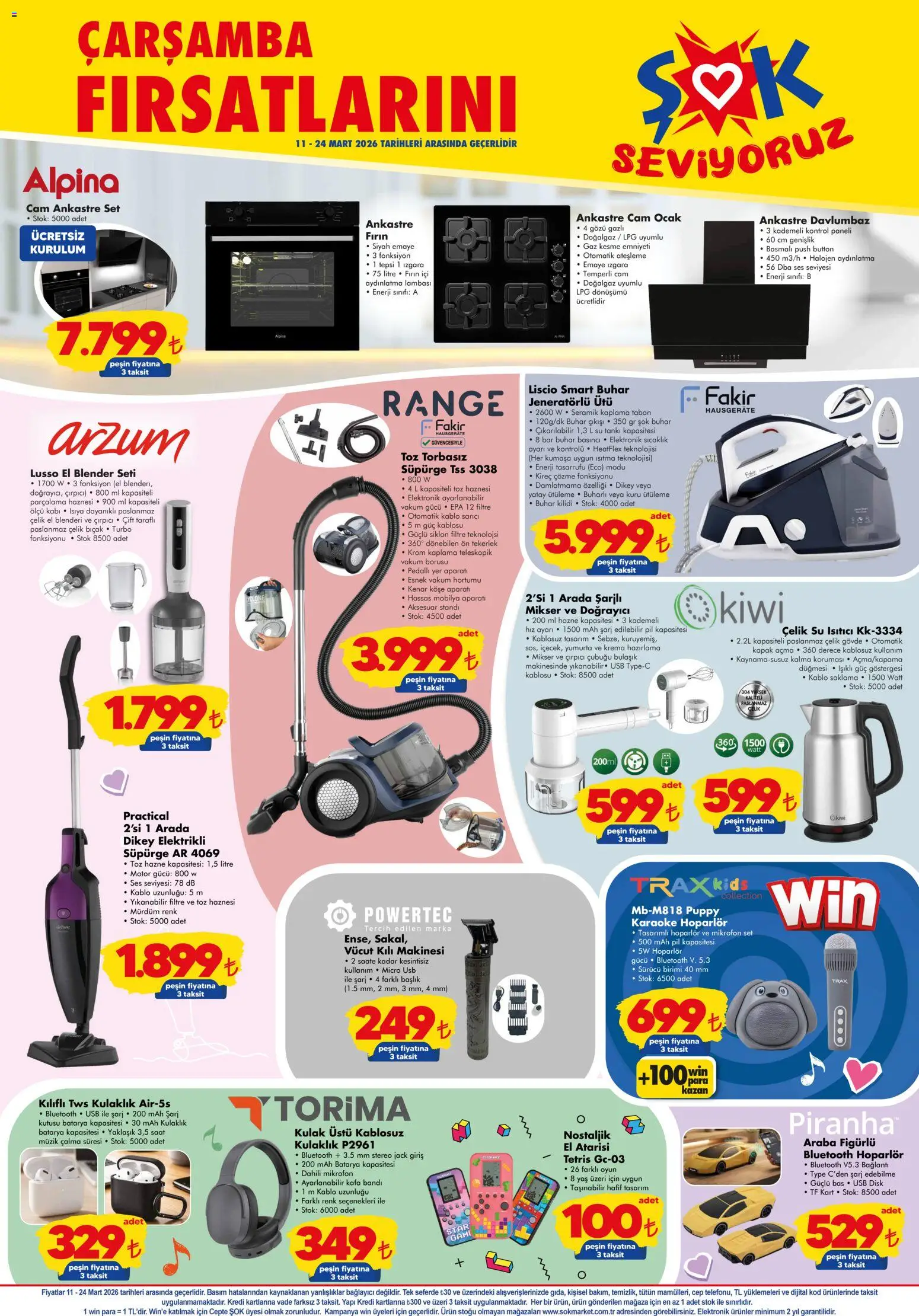 Şok Market Katalog - 11.03.2026 tarihinden itibaren geçerlidir | Sayfa: 6 | Ürünler: Çırpıcı, Oyun, Izgara, Ütü