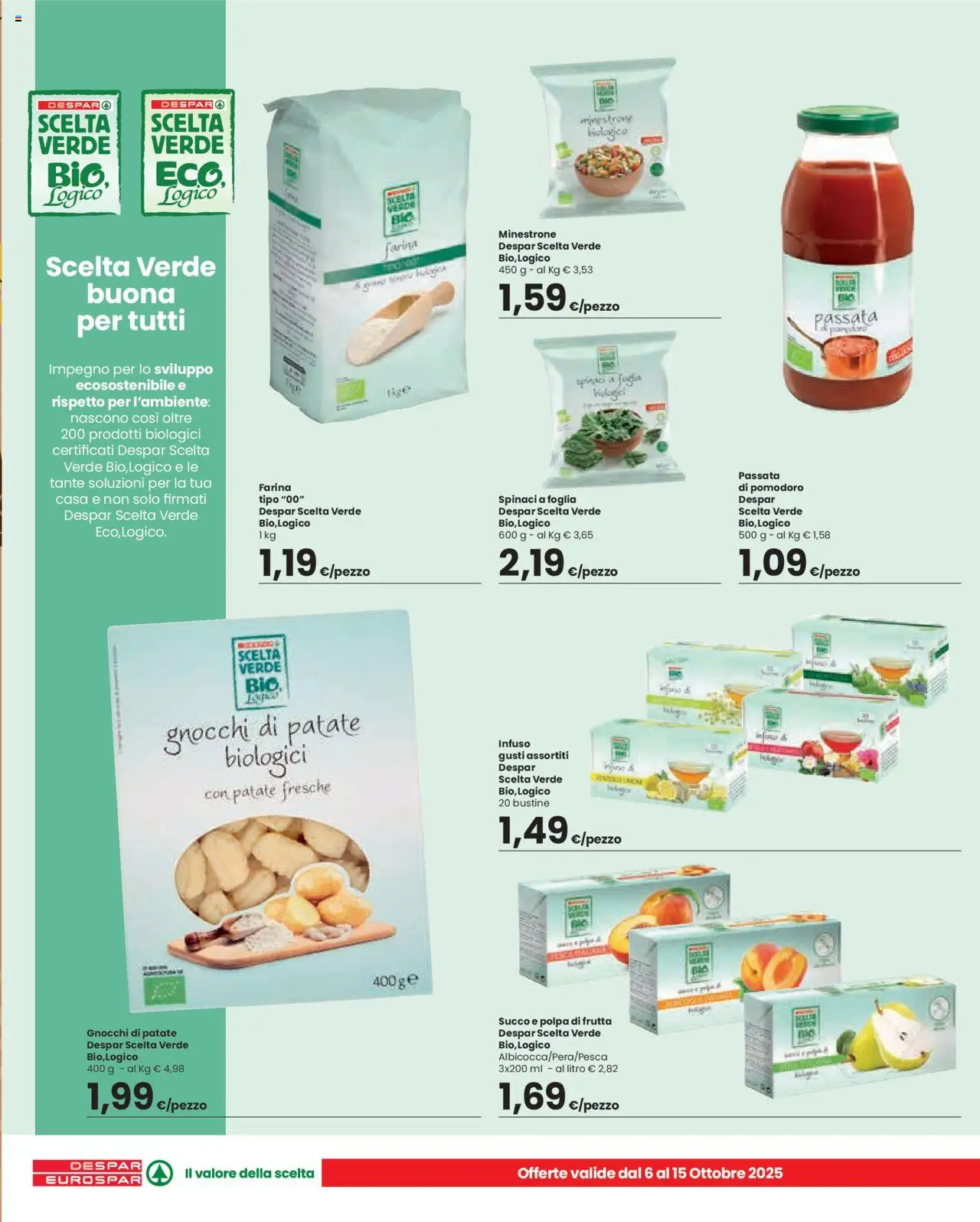 Volantino Eurospar del 06.10.2025 | Pagina: 11 | Prodotti: Minestrone, Farina, Spinaci, Gnocchi
