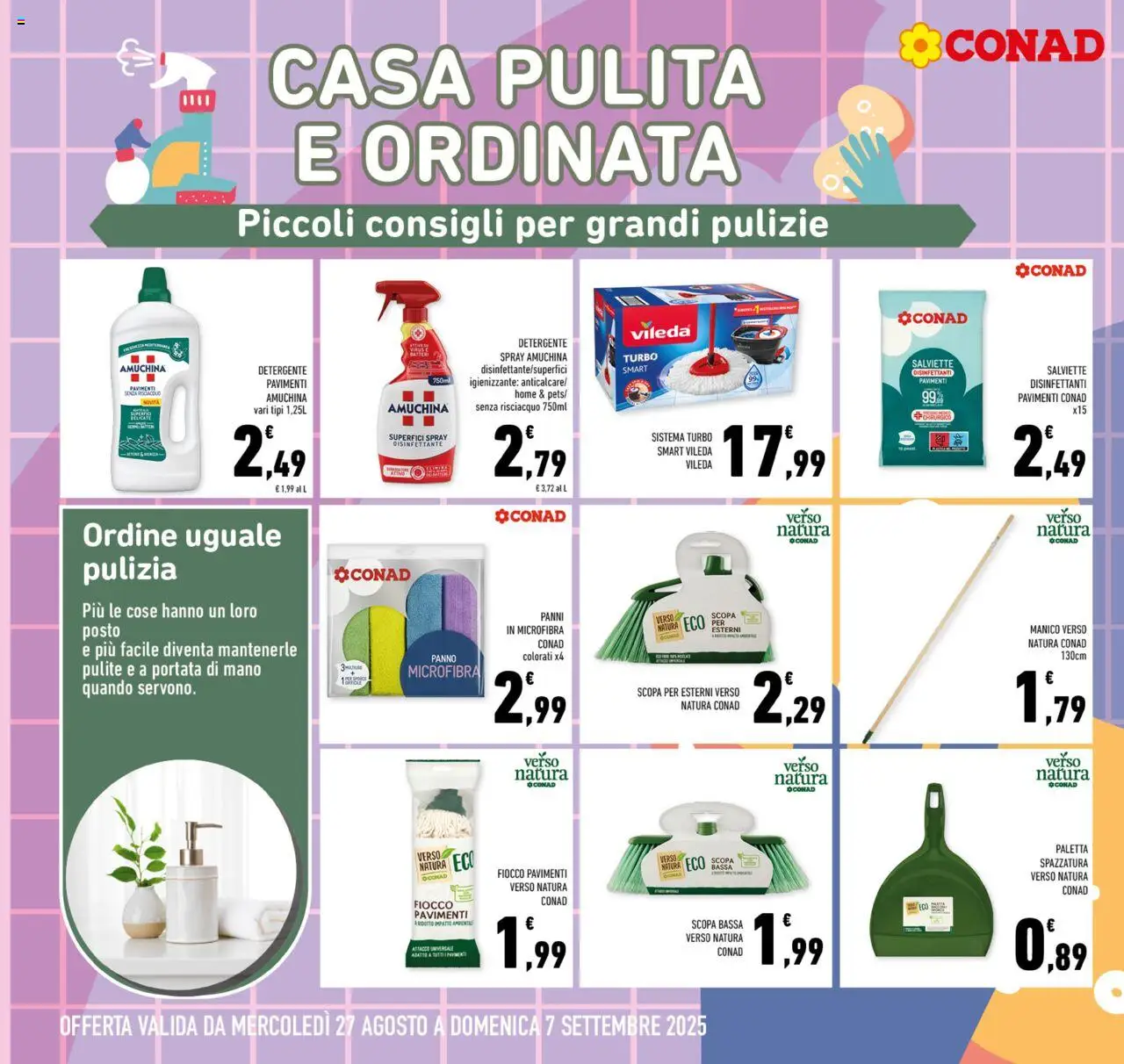 Volantino Conad del 27.08.2025 | Pagina: 16 | Prodotti: Paletta, Detergente, Scopa