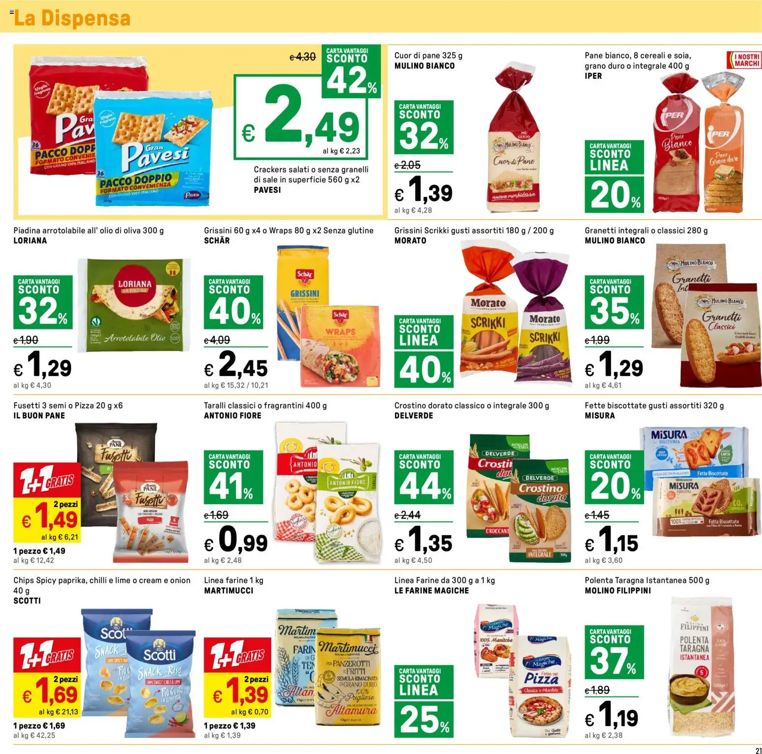 Volantino Iper del 24.10.2025 | Pagina: 21 | Prodotti: Cereali, Sale, Lime, Olio di Oliva
