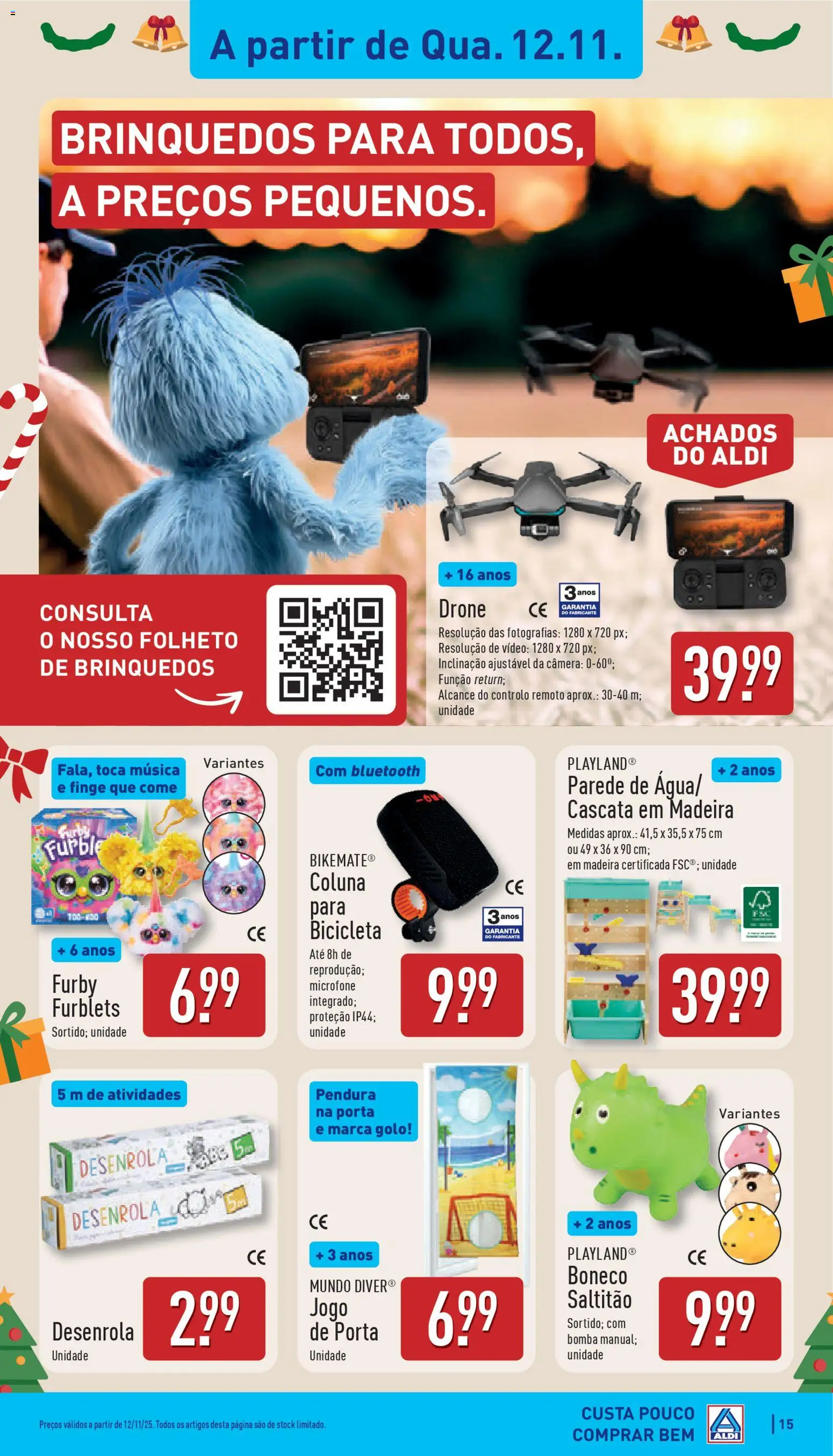 Aldi folheto │ válido de 10.11.2025 | Página: 15 | Produtos: Porta, Microfone, Drone, Bicicleta