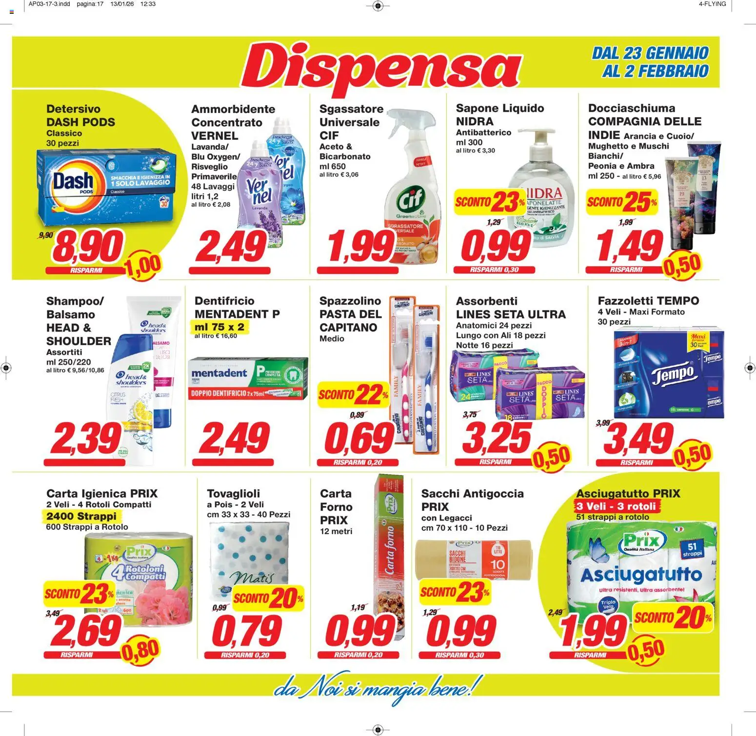 Volantino Prix del 23.01.2026 | Pagina: 17 | Prodotti: Sapone, Ammorbidente, Sgrassatore, Forno