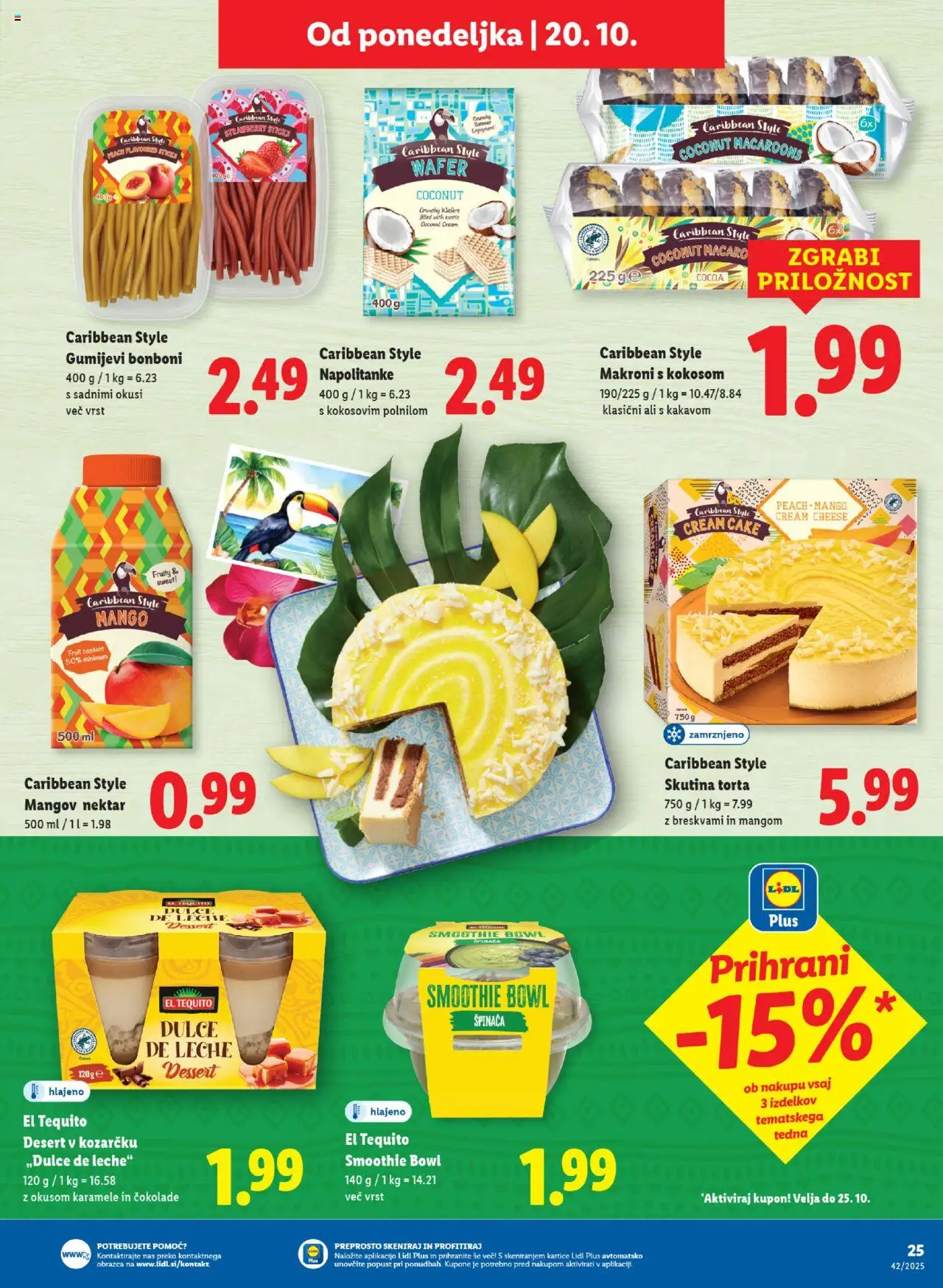 Novi Lidl katalog ponudbe – veljaven od 16.10.2025 | Stran: 33 | Izdelki: Napolitanke, Bonboni, Torta, Mango