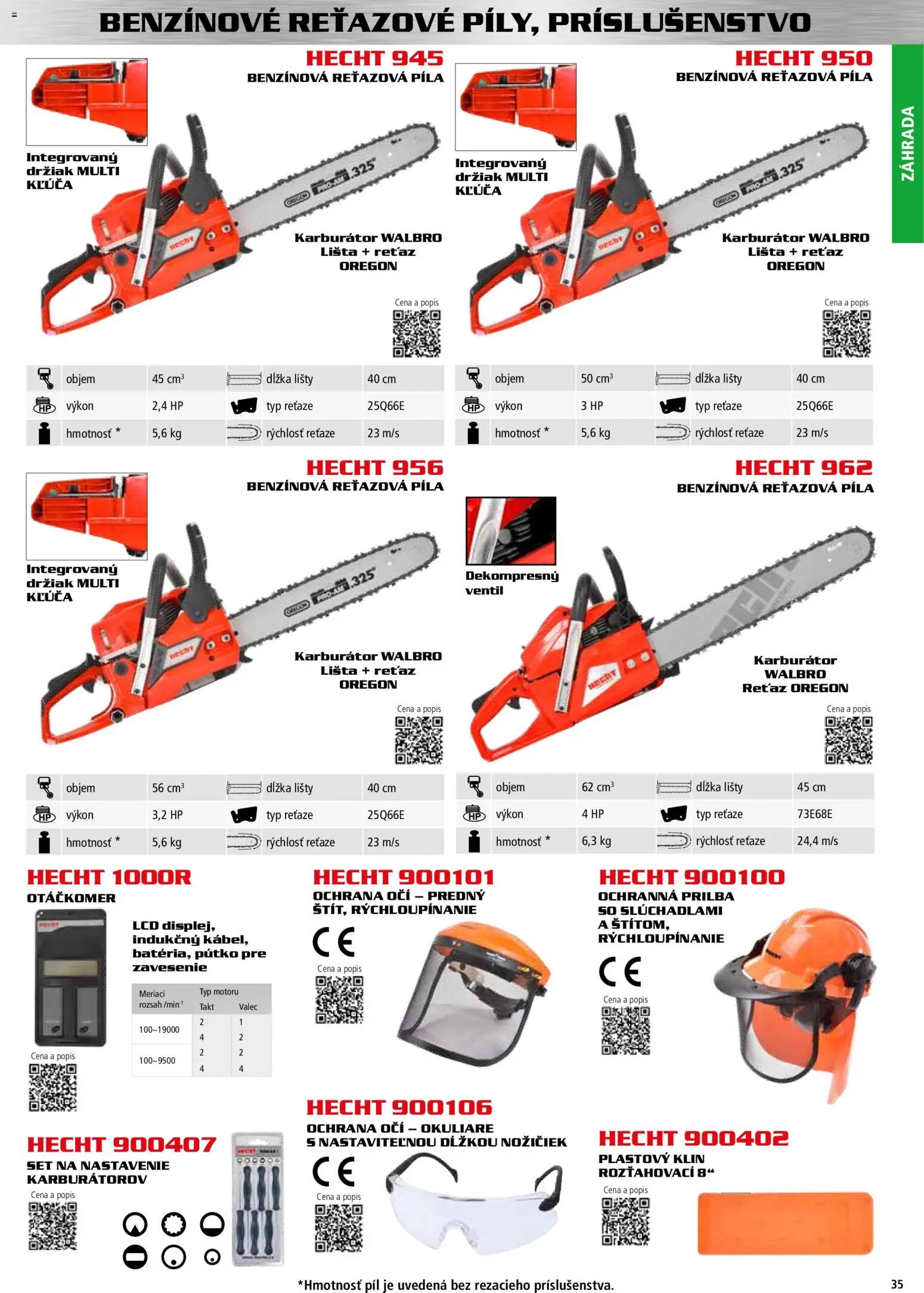 Nové Hecht akcie – leták je platný od 30.10.2025 | Strana: 35 | Produkty: Reťazová píla, Píla, Ventil