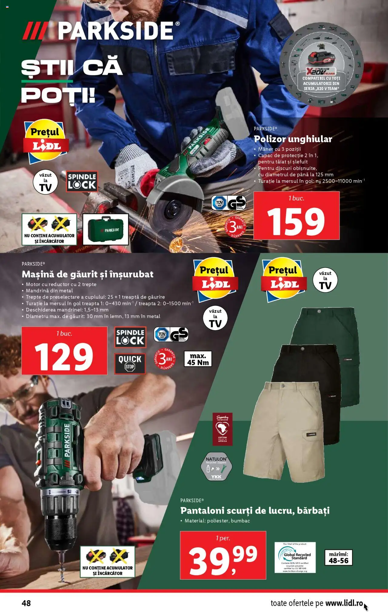 Catalog Lidl – valabil de la 23.06.2025 | Pagină: 48 | Produse: Mașină de găurit, Încărcător, Polizor, Mâner
