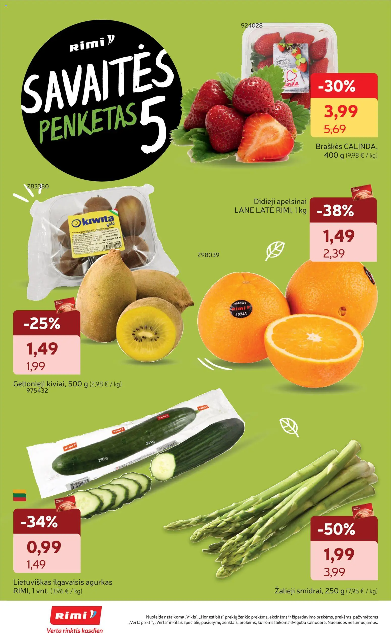 Rimi akcijos nuo 10.03.2026 | Puslapis: 14 | Prekių: Agurkas, Apelsinai, Braškės