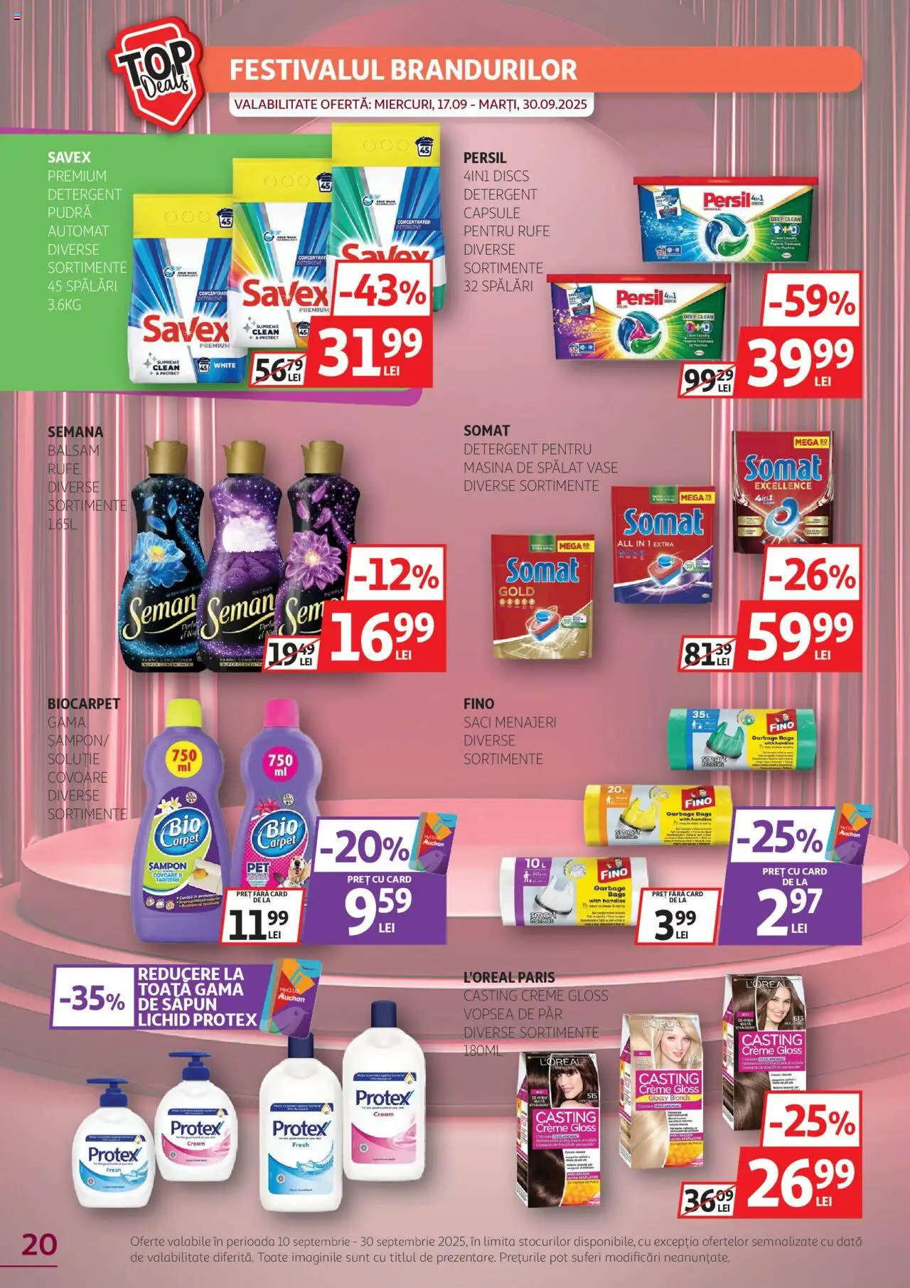 Noul catalog Auchan – valabil de la 10.09.2025 | Pagină: 20 | Produse: Mașină De Spălat, Mașină De Spălat Vase, Săpun, Detergent