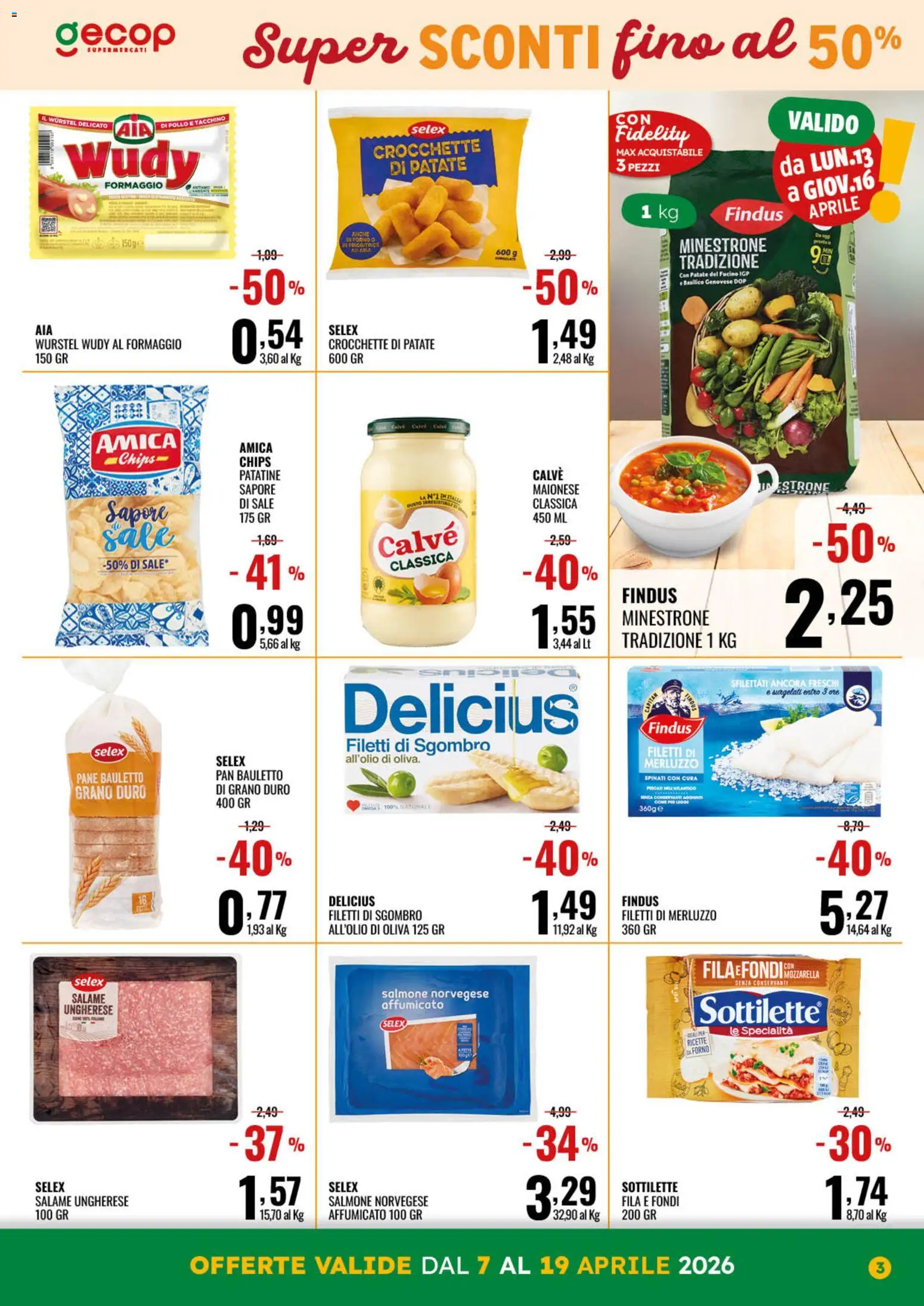 Volantino GECOP del 07.04.2026 | Pagina: 3 | Prodotti: Merluzzo, Maionese, Sale, Formaggio