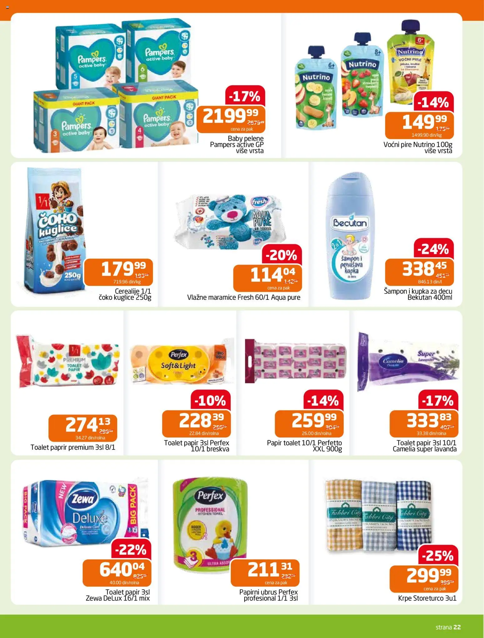 Gomex katalog - važi od 21.01.2026 | Strana: 20 | Proizvode: Pampers, Toalet papir, Šampon, Breskva