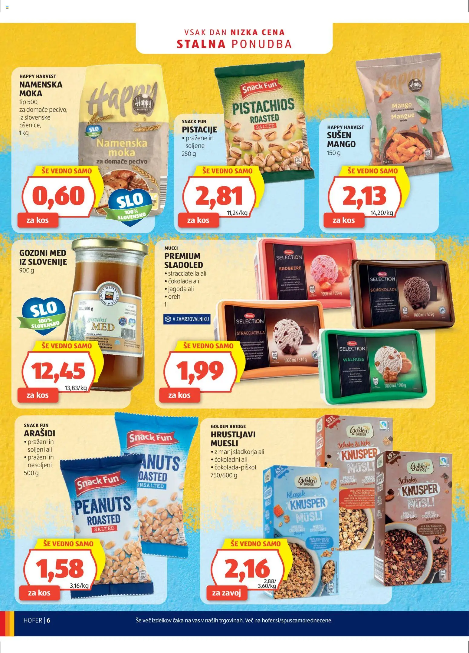 Hofer SI katalog | vrijedi od 18.03.2026 | Stranica: 6 | Proizvodi: Čokolada, Musli, Sladoled, Mango