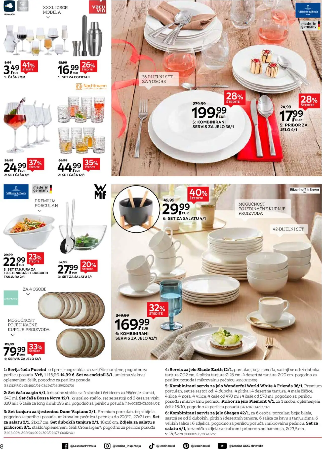 Lesnina katalog | vrijedi od 02.09.2025 | Stranica: 8 | Proizvodi: Set tanjura, Gin, Čaše, Viski