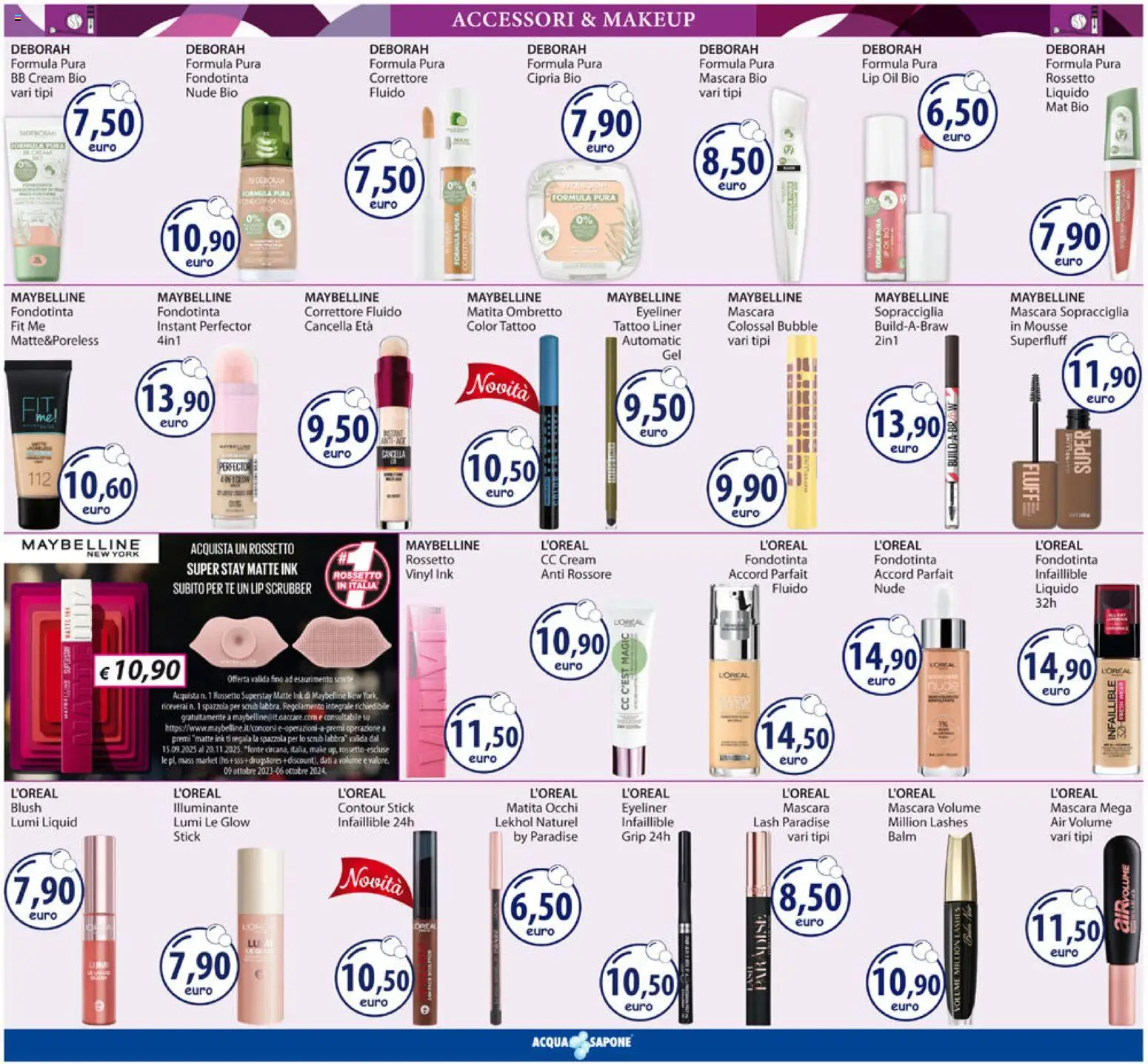 Volantino Acqua e Sapone del 03.11.2025 | Pagina: 4 | Prodotti: Spazzola, Ombretto, Rossetto, BB cream