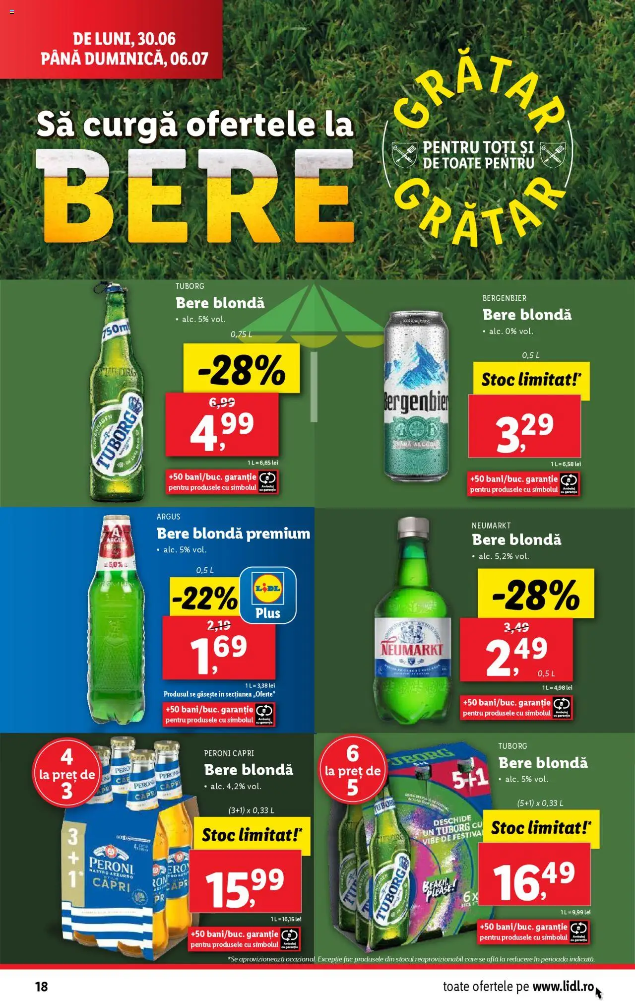 Catalog Lidl – valabil de la 30.06.2025 | Pagină: 18 | Produse: Bere, Plastik Kulübe