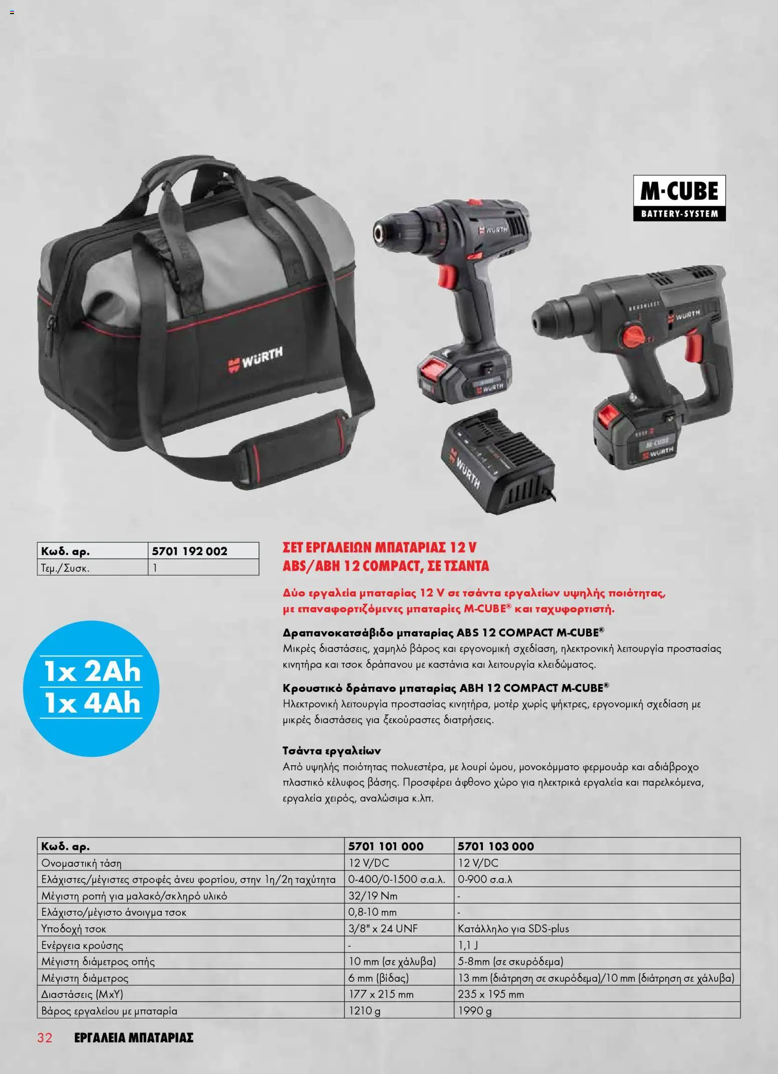 WURTH - Εργαλεία Μπαταρίας – σε ισχύ από 01.01.2026 | Σελίδα: 32