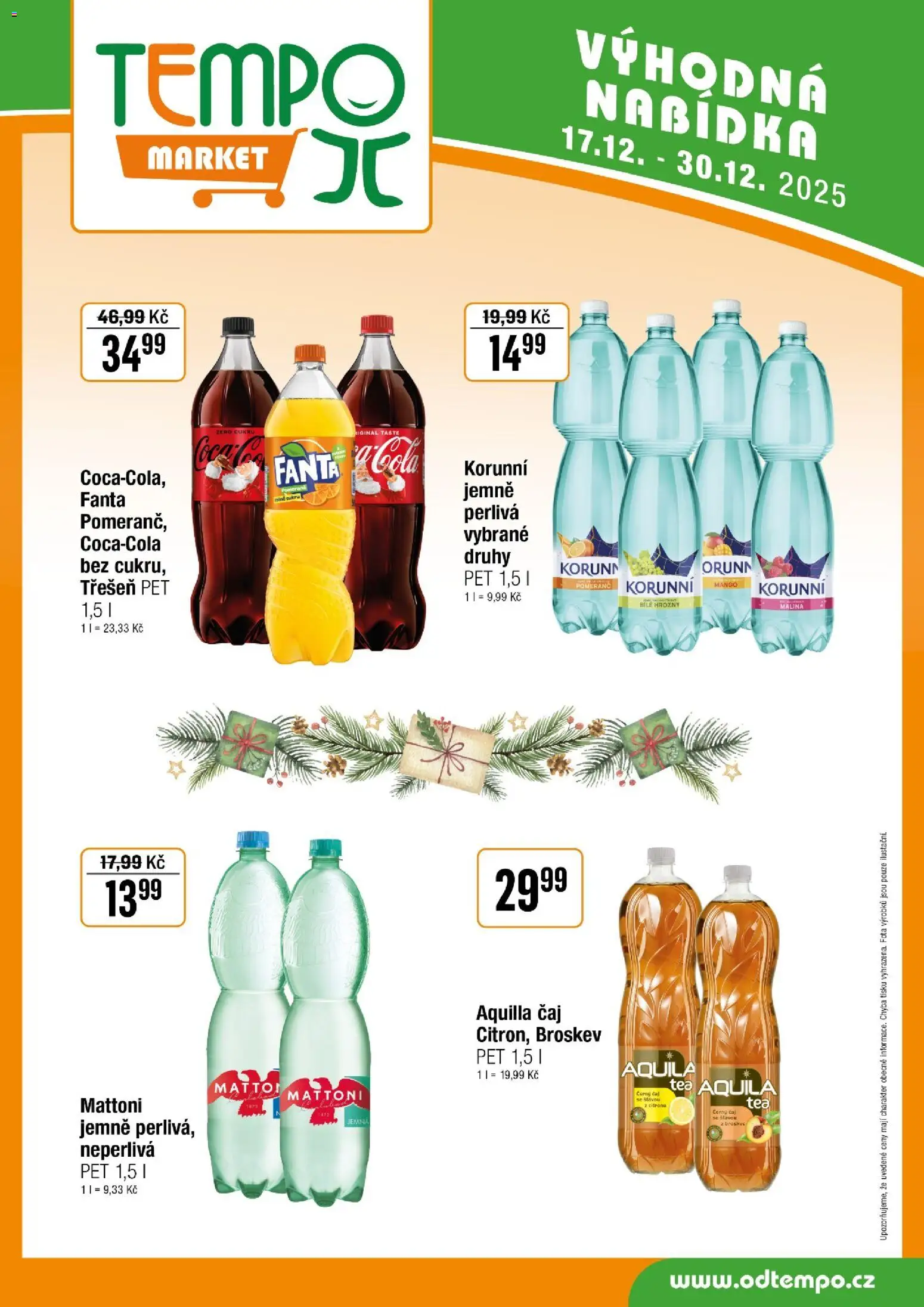 Tempo leták od 17.12.2025 | Strana: 12 | Produkty: Mango, Čaj, Bílé hrozny, Cola