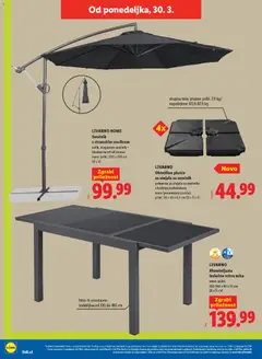 Lidl katalog akcije – veljaven od 26.03.2026 | Stran: 52 | Izdelki: Senčnik, Teza, Miza