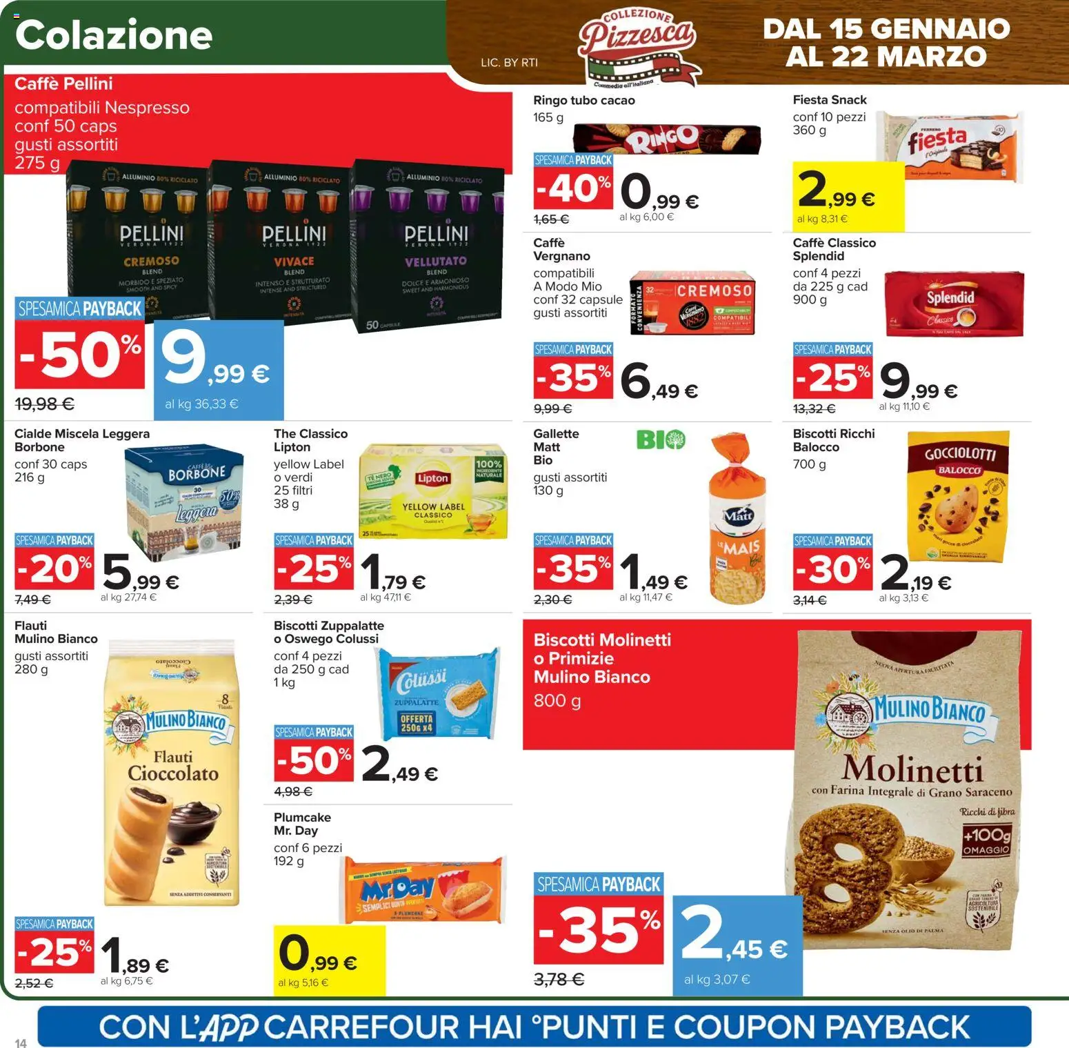 Volantino Carrefour del 27.01.2026 | Pagina: 14 | Prodotti: Cioccolato, Tubo, Gallette, Cacao