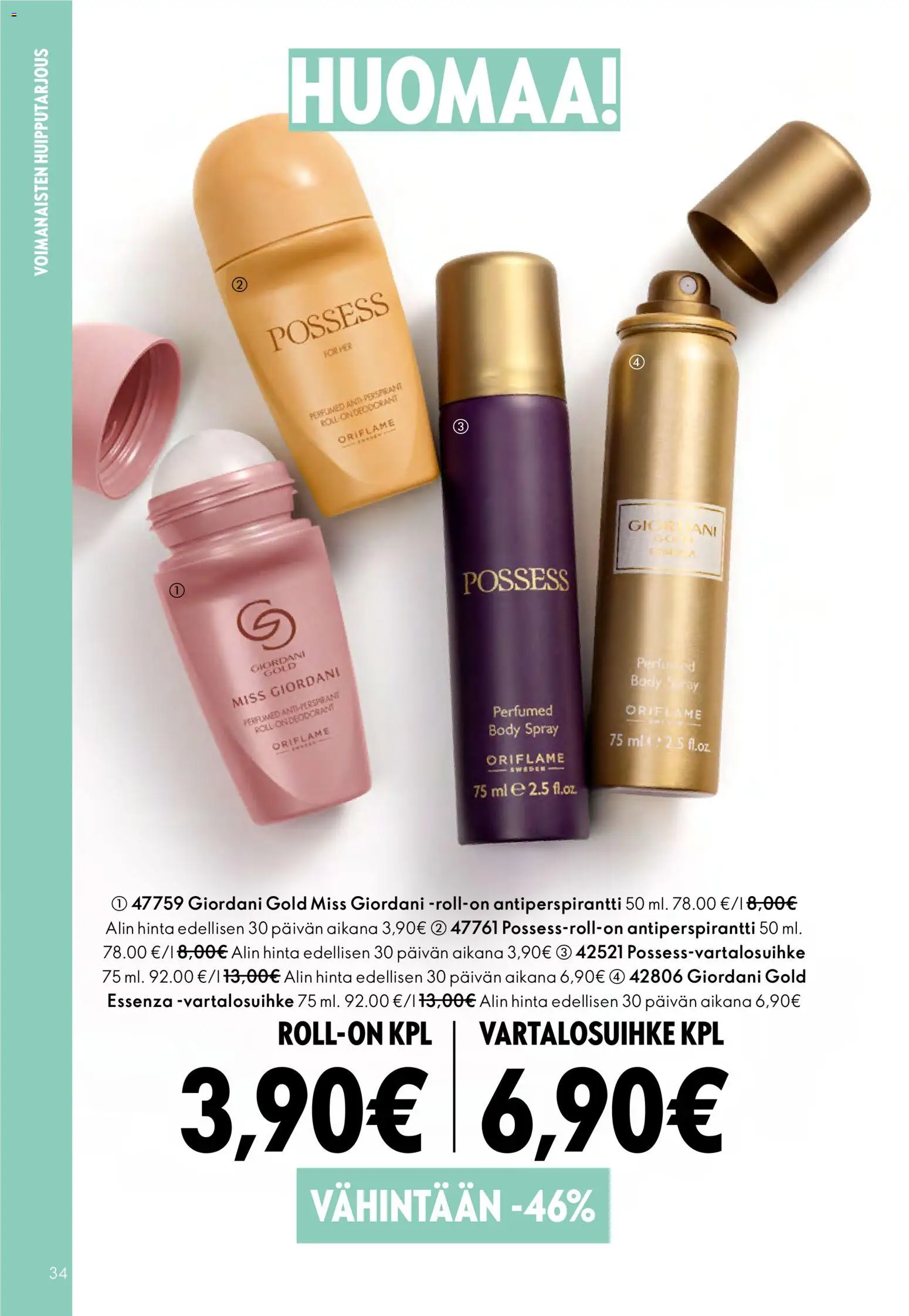 Oriflame - Esite 03 – voimassa 18.02.2026 alkaen | Sivu: 34 | Tuotteet: Antiperspirantti