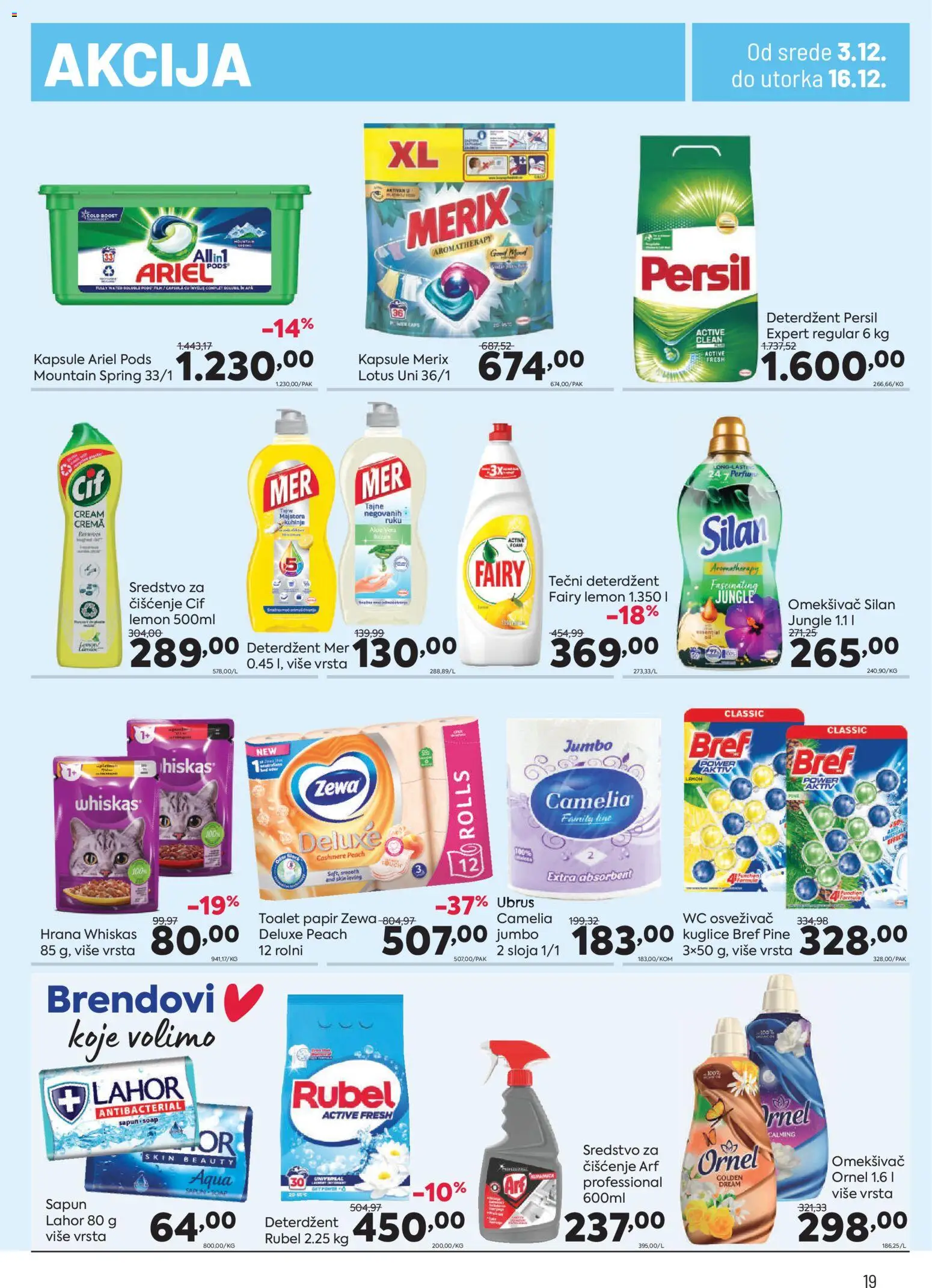 PerSu katalog - važi od 03.12.2025 | Strana: 19 | Proizvode: Tečni deterdžent, Toalet papir, Ubrus, Silan