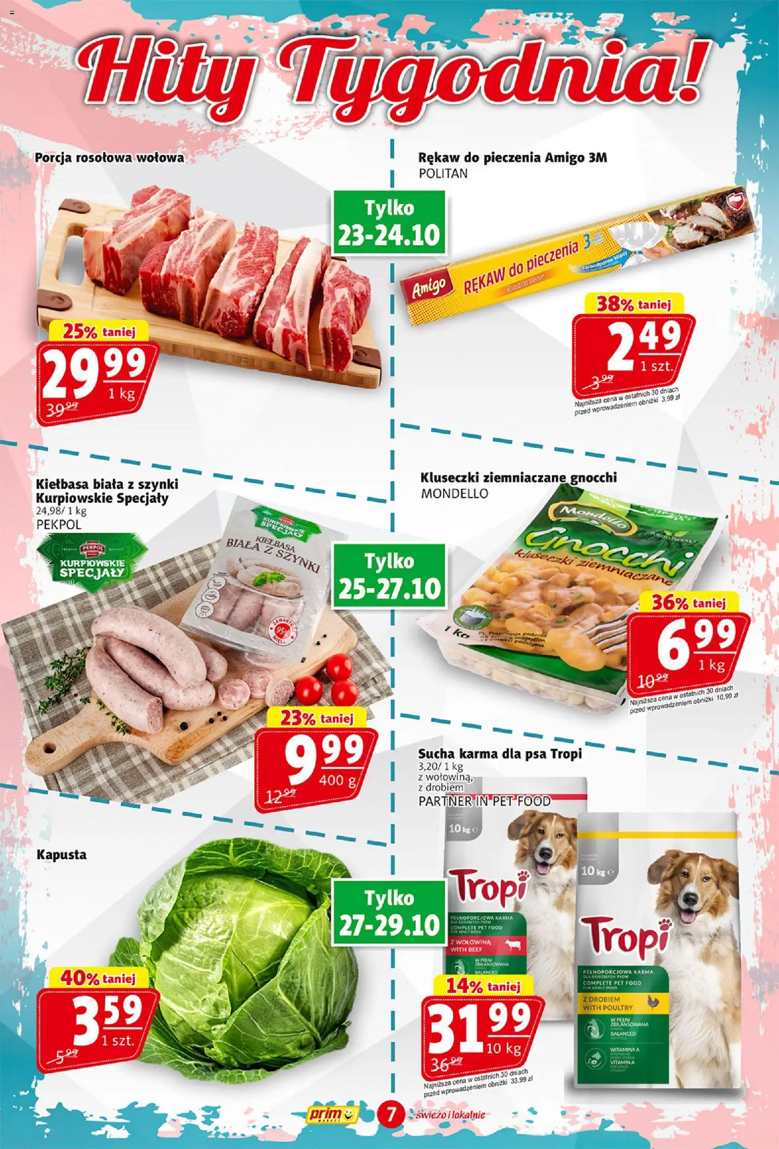 Prim Market Gazetka od 23.10.2025 | Strona: 7 | Produkty: Kapusta, Kiełbasa biała z szynki, Gnocchi, Wołowina
