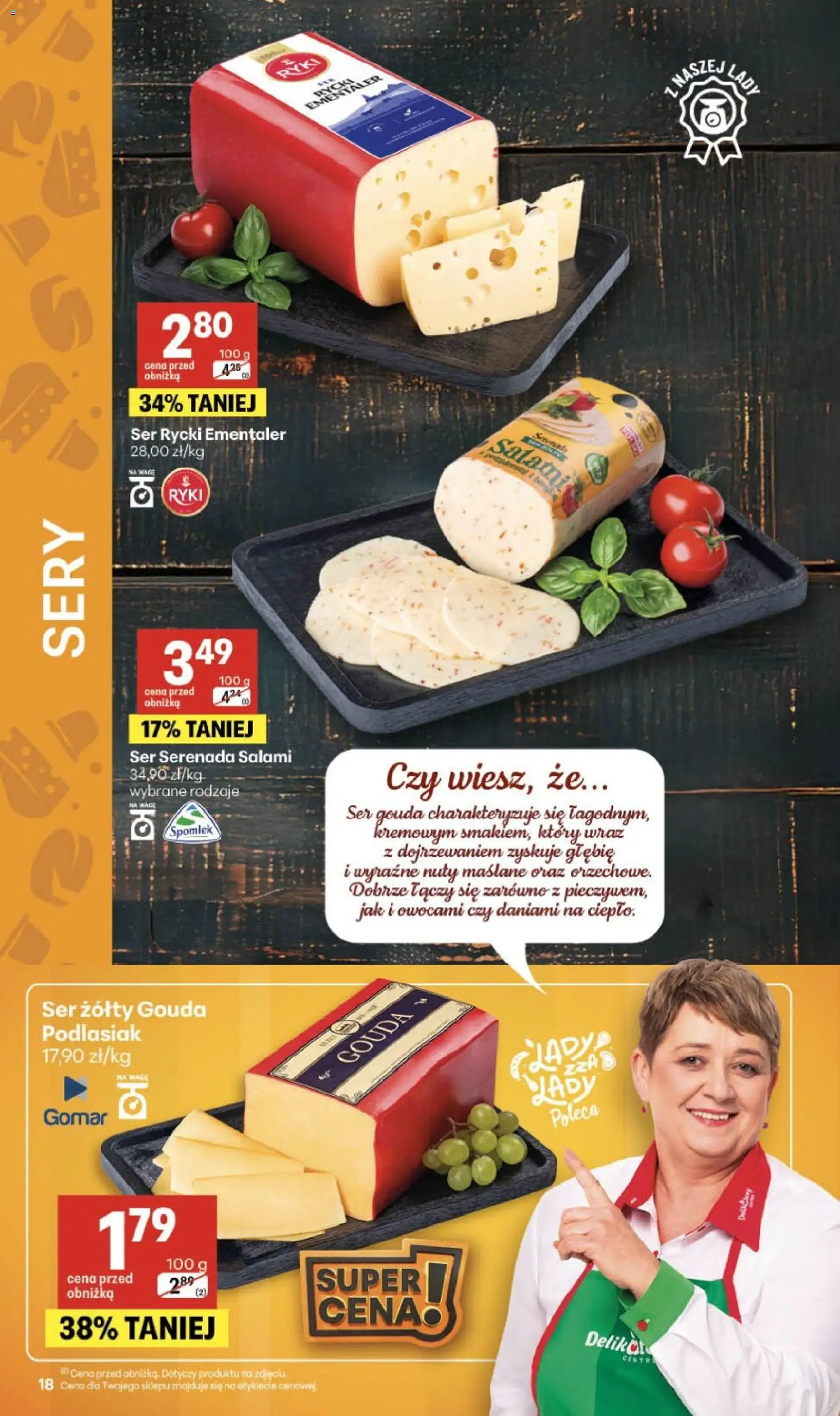 Delikatesy Centrum gazetka od 19.03.2026 | Strona: 18 | Produkty: Sery, Ser, Salami, Ser gouda