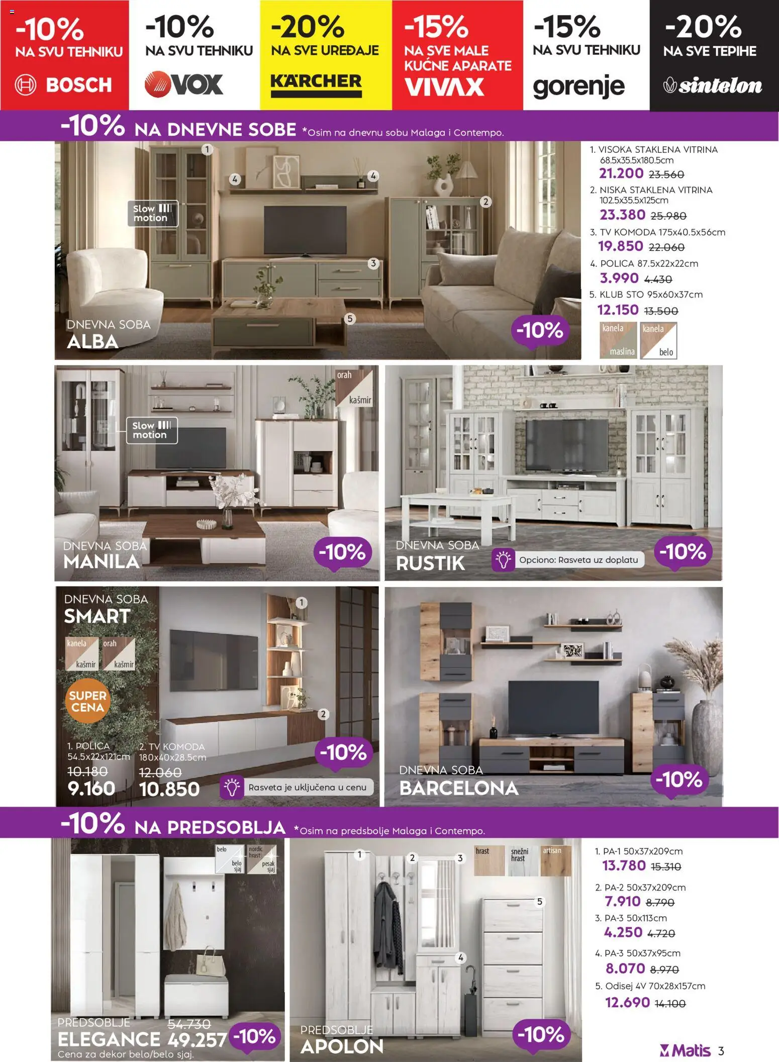 Matis katalog - važi od 24.11.2025 | Strana: 3 | Proizvode: Bosch, Komoda, Polica, Sto