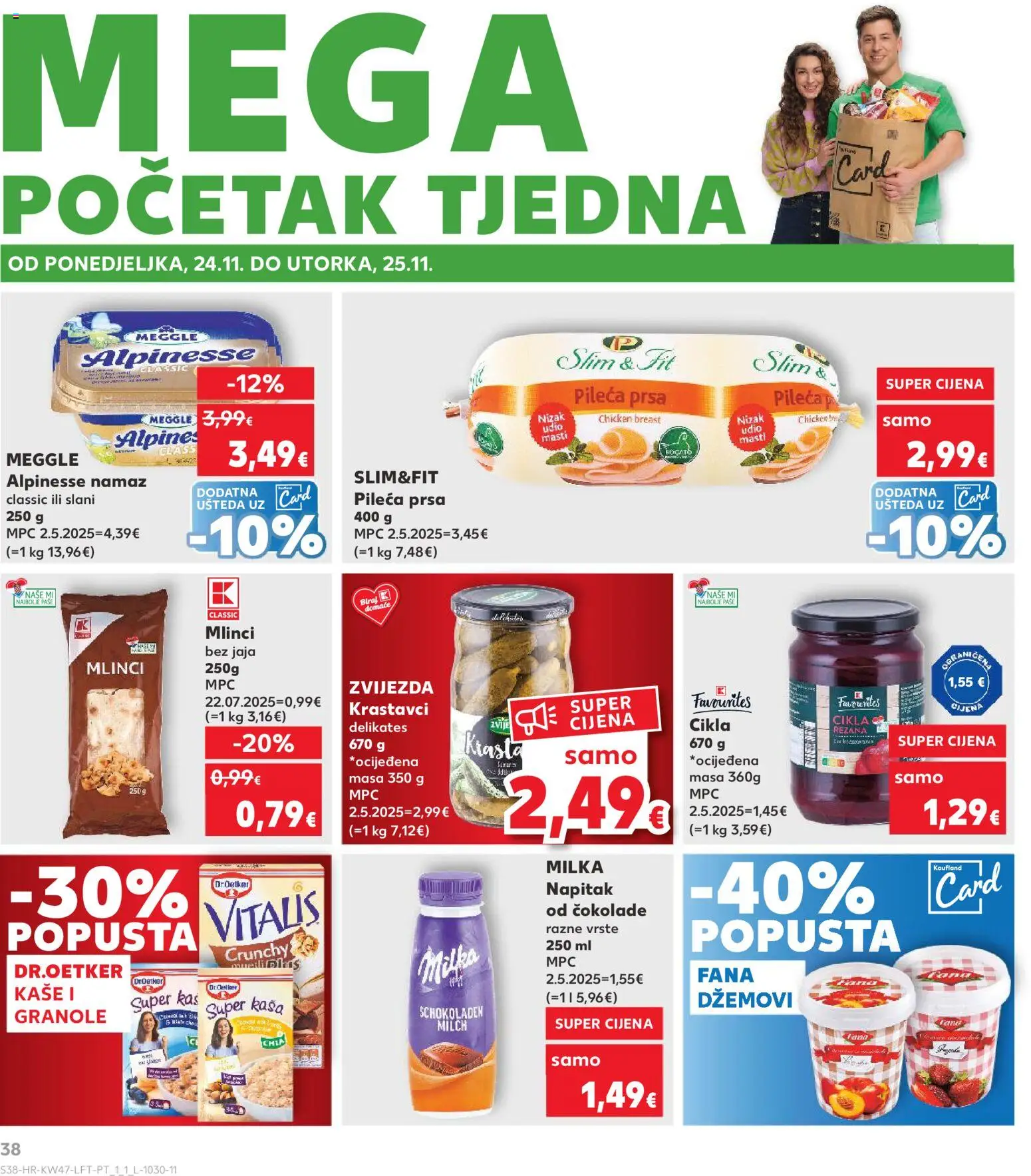 Kaufland katalog | vrijedi od 19.11.2025 | Stranica: 38 | Proizvodi: Jaja, Mlinci, Cikla, Milka