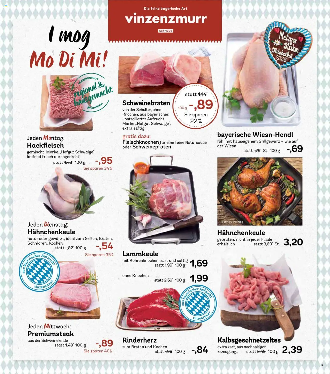AEZ Prospekt 	 – gültig ab 29.09.2025 | Seite: 5 | Produkte: Lammkeule, Hackfleisch