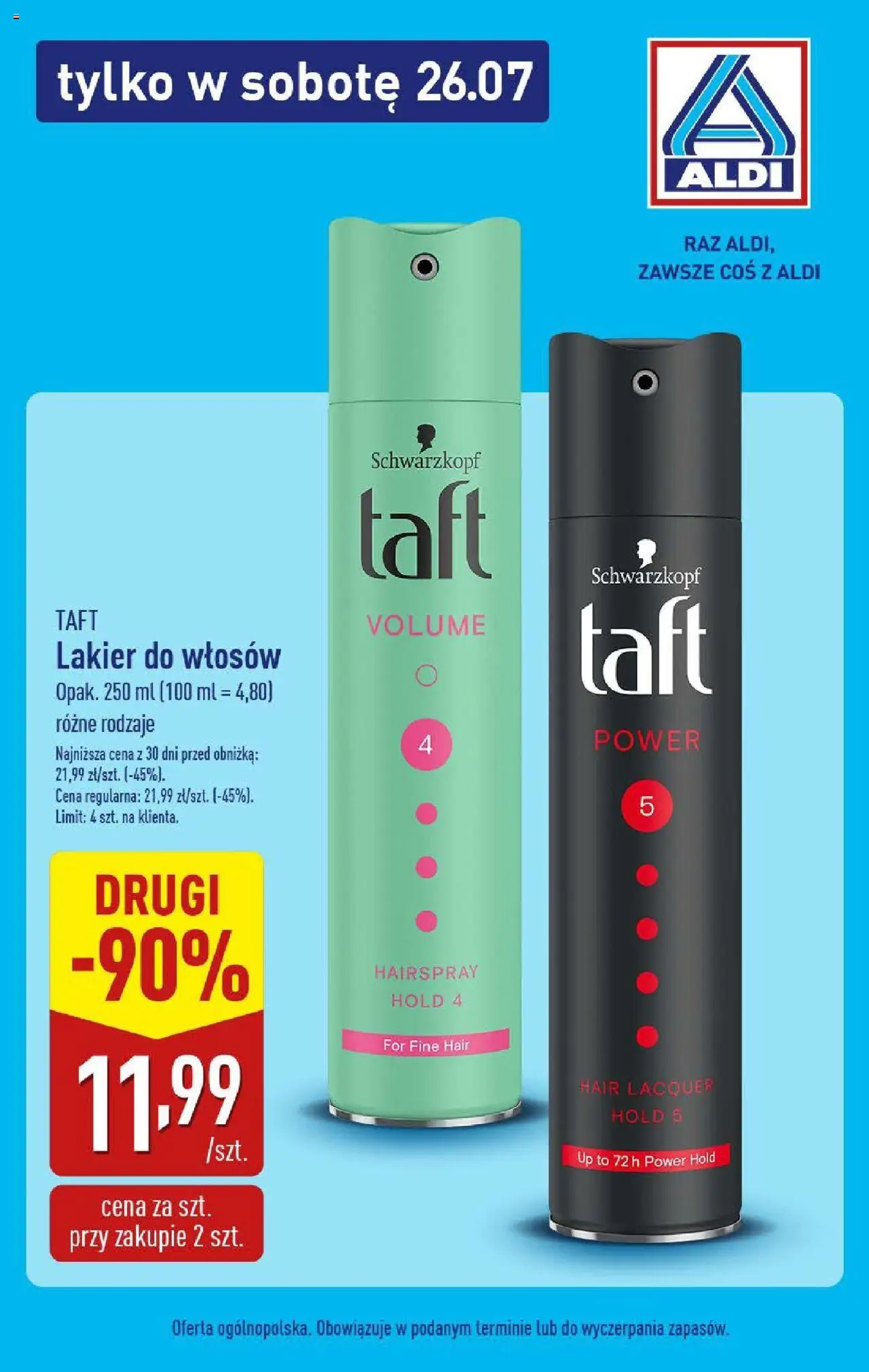 Aldi Gazetka - Promocja tylko w sobotę od 26.07.2025 | Strona: 3 | Produkty: Lakier do włosów