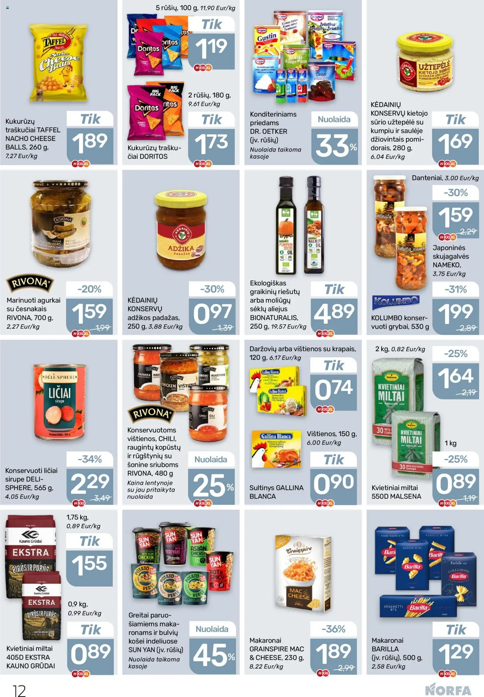 NORFA akcijos nuo 19.02.2026 | Puslapis: 12 | Prekių: Agurkai, Vištienos, Aliejus, Traškučiai