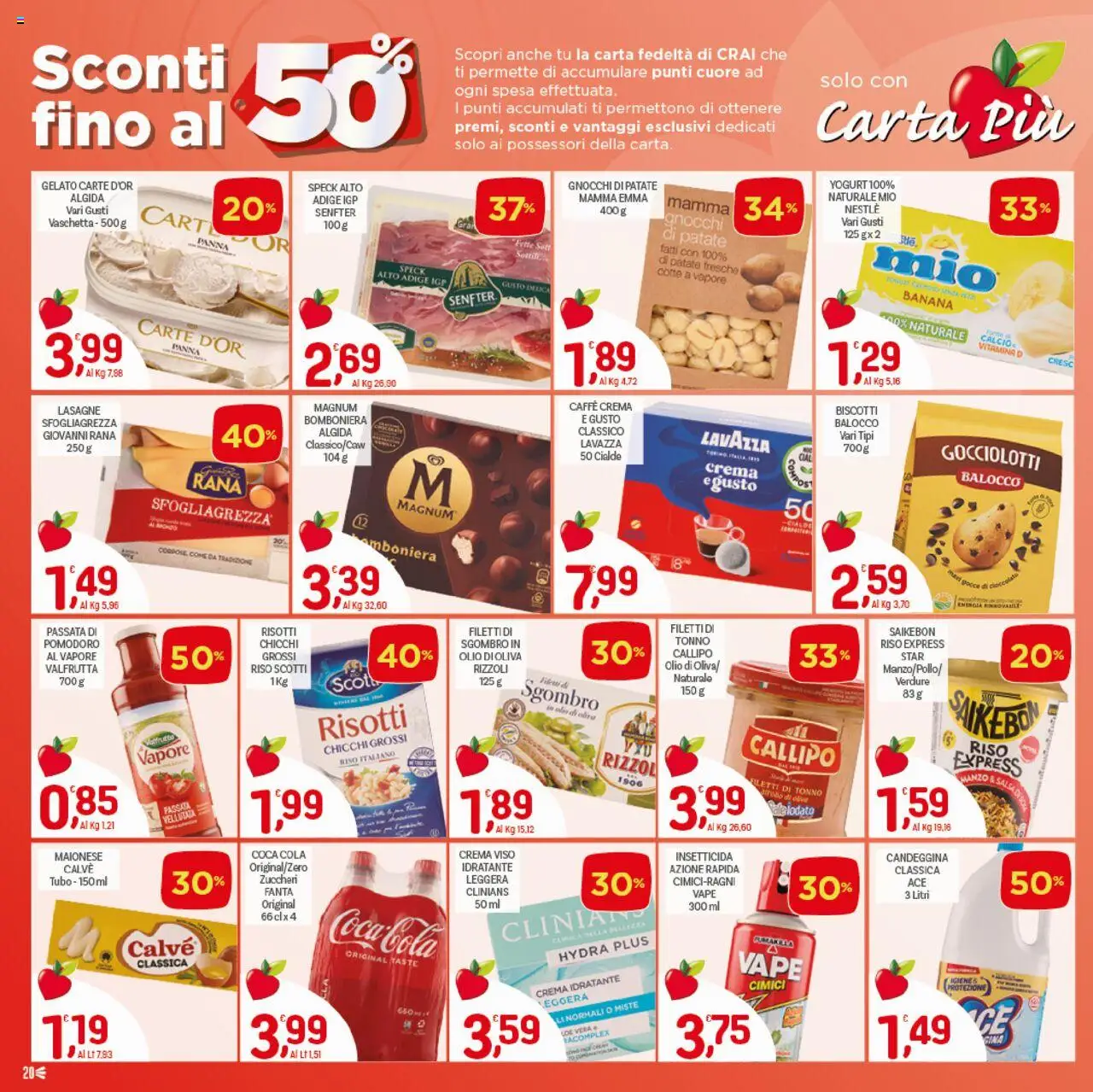 Volantino CRAI del 02.10.2025 | Pagina: 20 | Prodotti: Gelato, Maionese, Salsa, Tubo