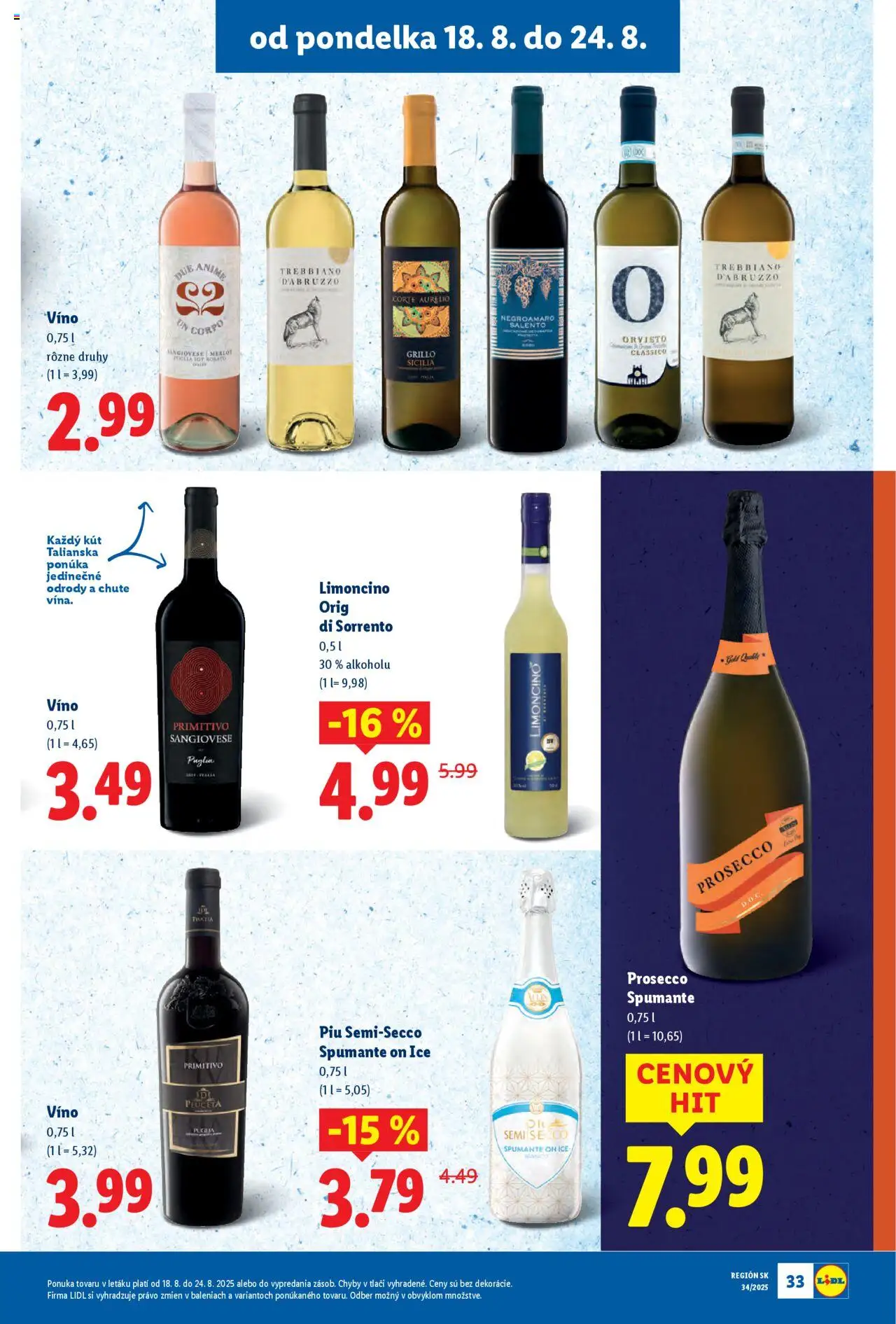 Lidl leták │ platný od 18.08.2025 | Strana: 35 | Produkty: Víno, Prosecco